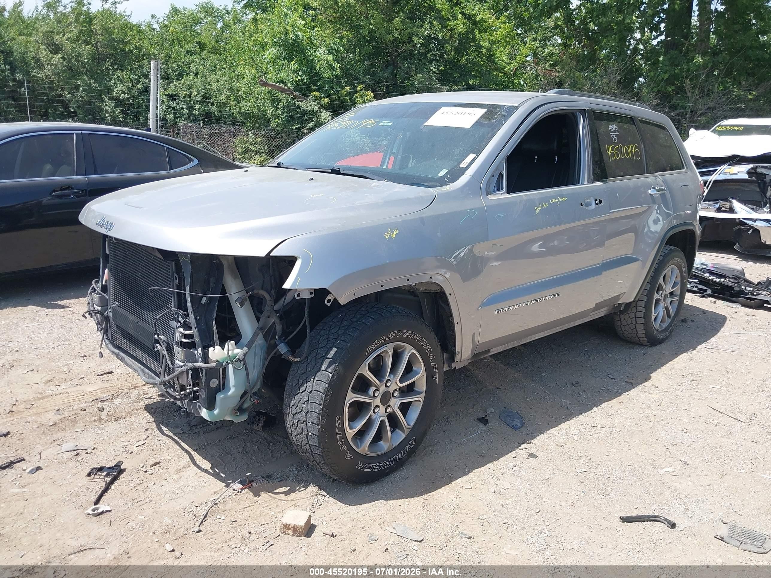 2014 Jeep Grand Cherokee Limited Silver vin: 1C4RJEBG4EC453880