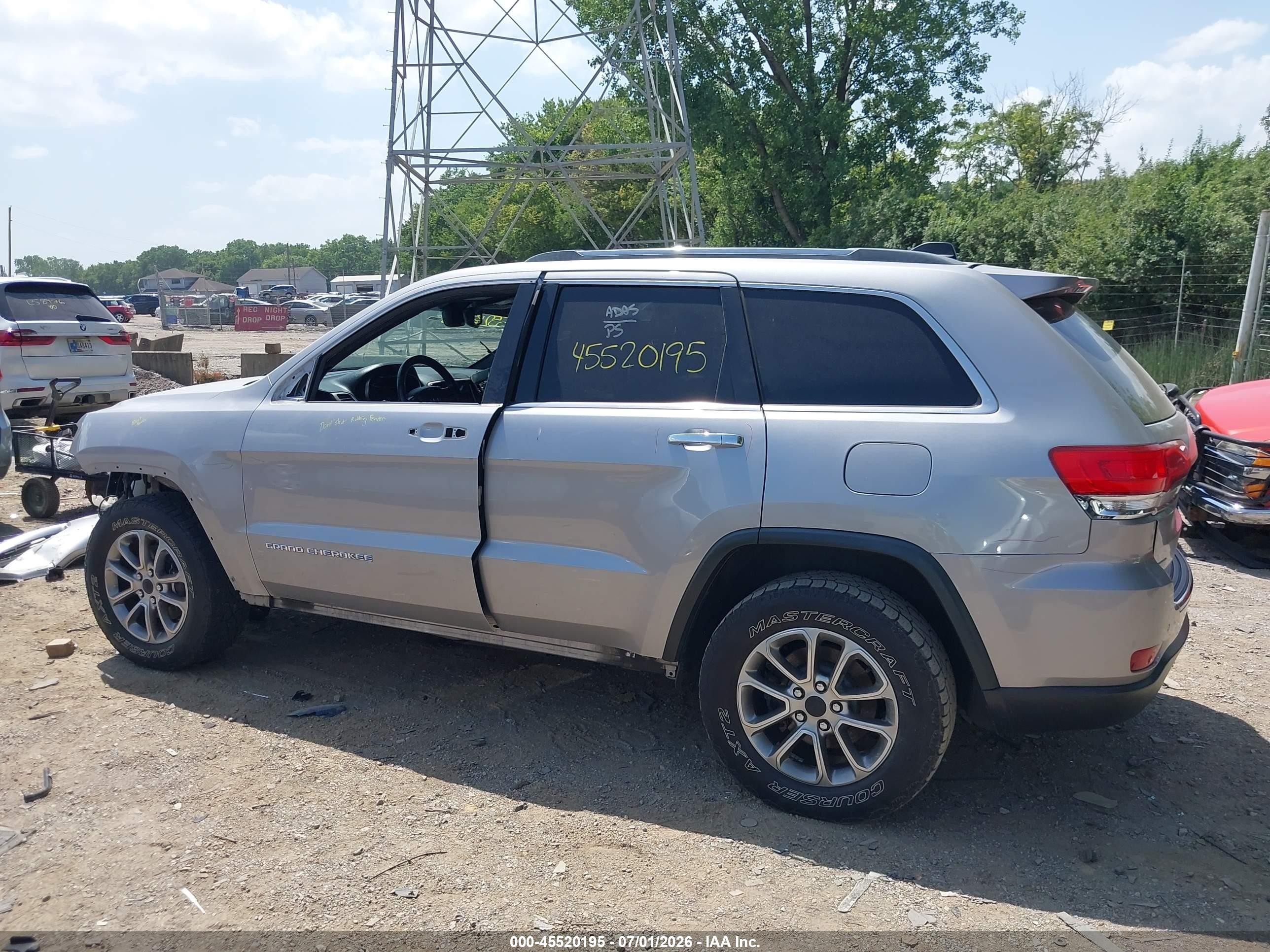 2014 Jeep Grand Cherokee Limited Silver vin: 1C4RJEBG4EC453880