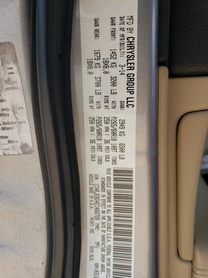2014 Jeep Grand Cherokee Limited Silver vin: 1C4RJEBG4EC466726