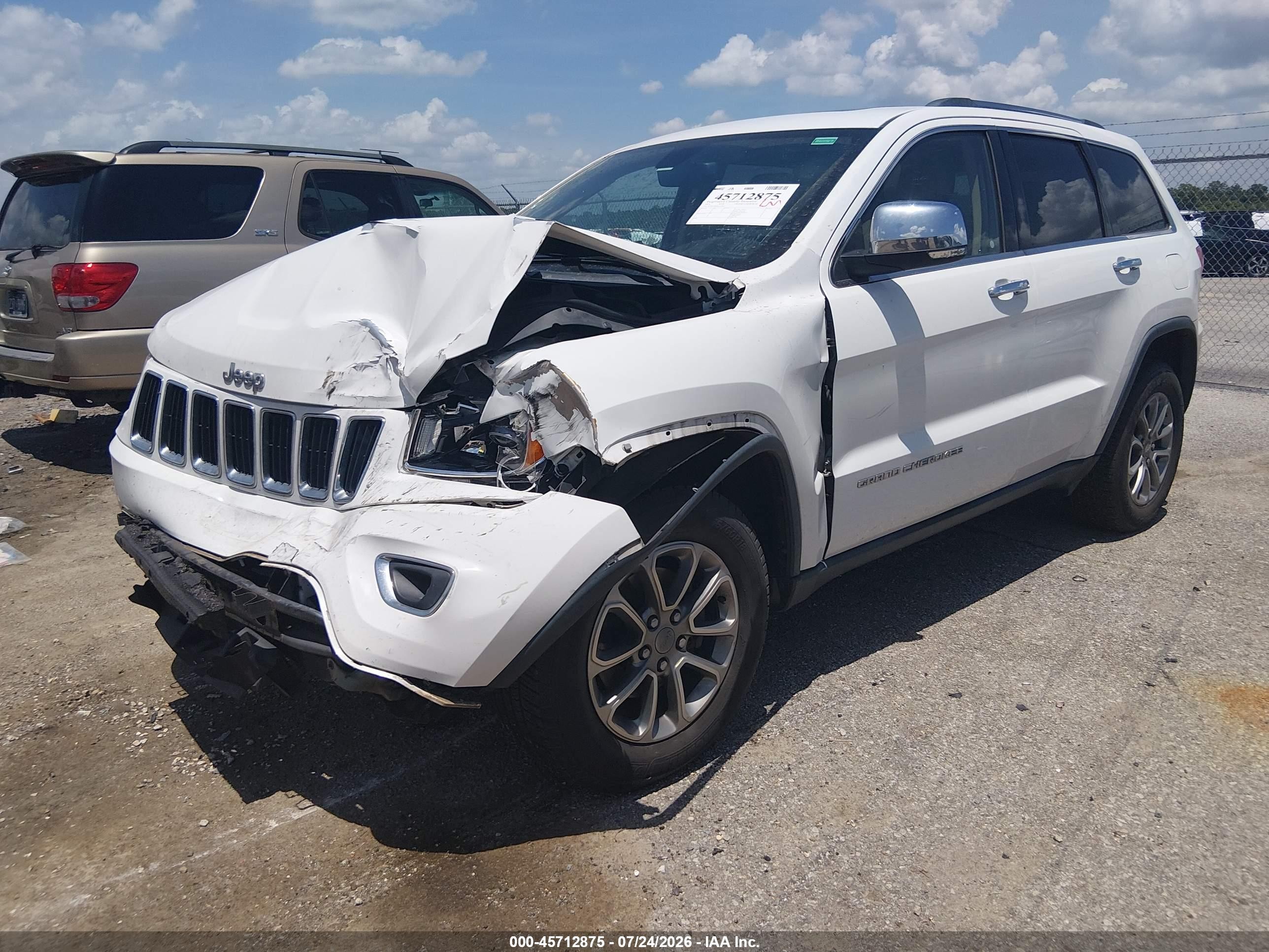 2014 Jeep Grand Cherokee Limited White vin: 1C4RJEBG4EC519831