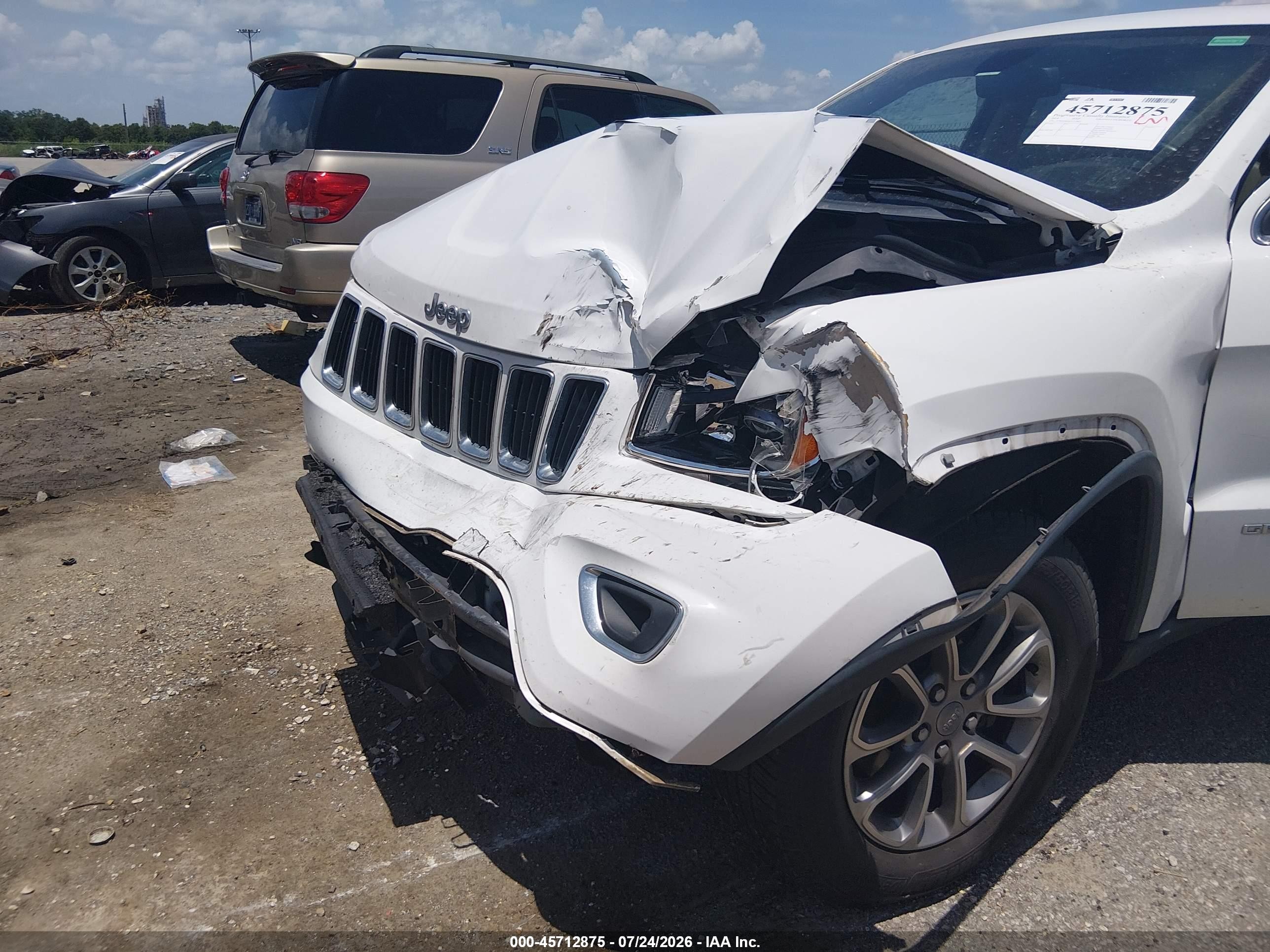 2014 Jeep Grand Cherokee Limited White vin: 1C4RJEBG4EC519831