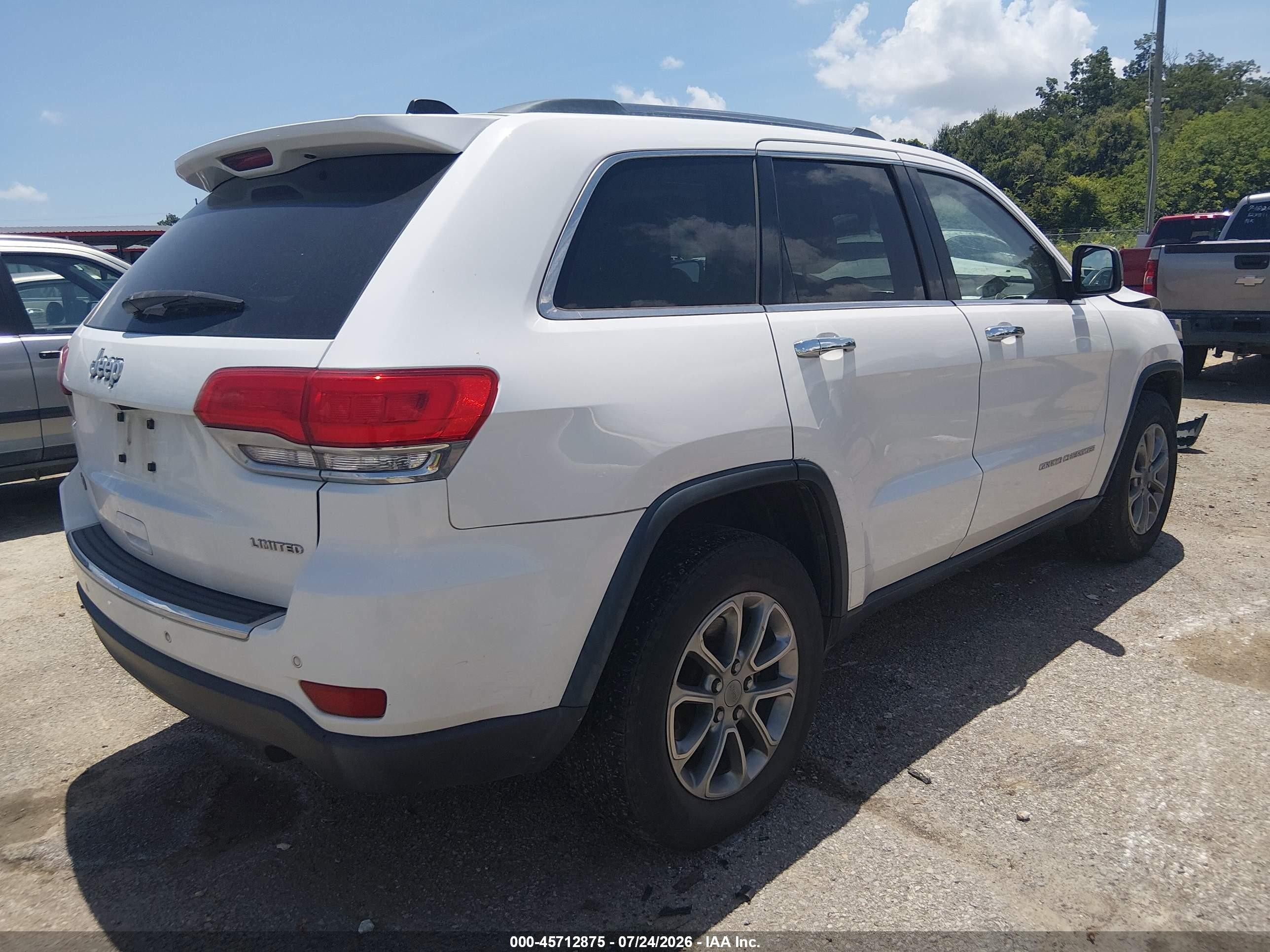 2014 Jeep Grand Cherokee Limited White vin: 1C4RJEBG4EC519831