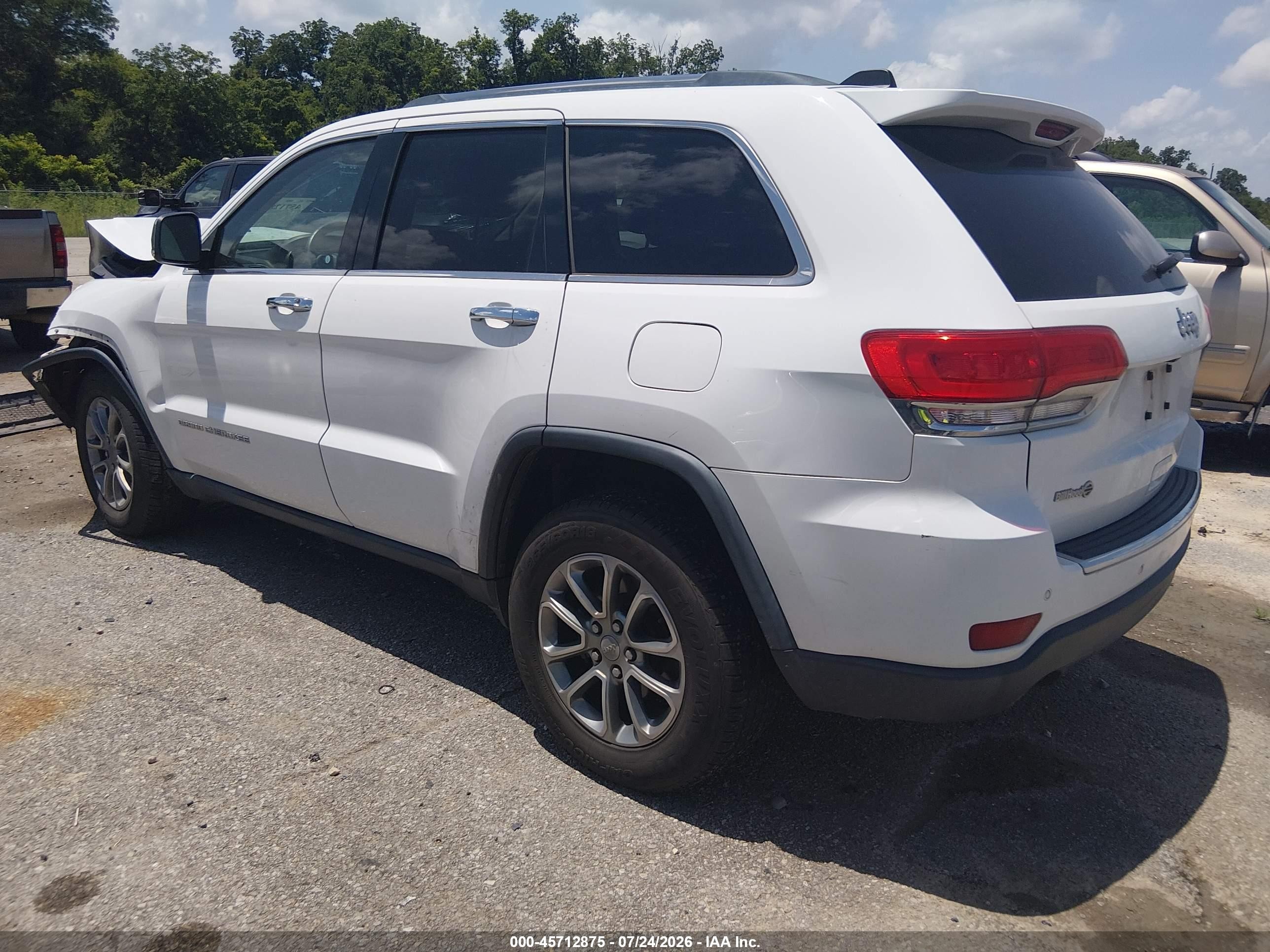 2014 Jeep Grand Cherokee Limited White vin: 1C4RJEBG4EC519831