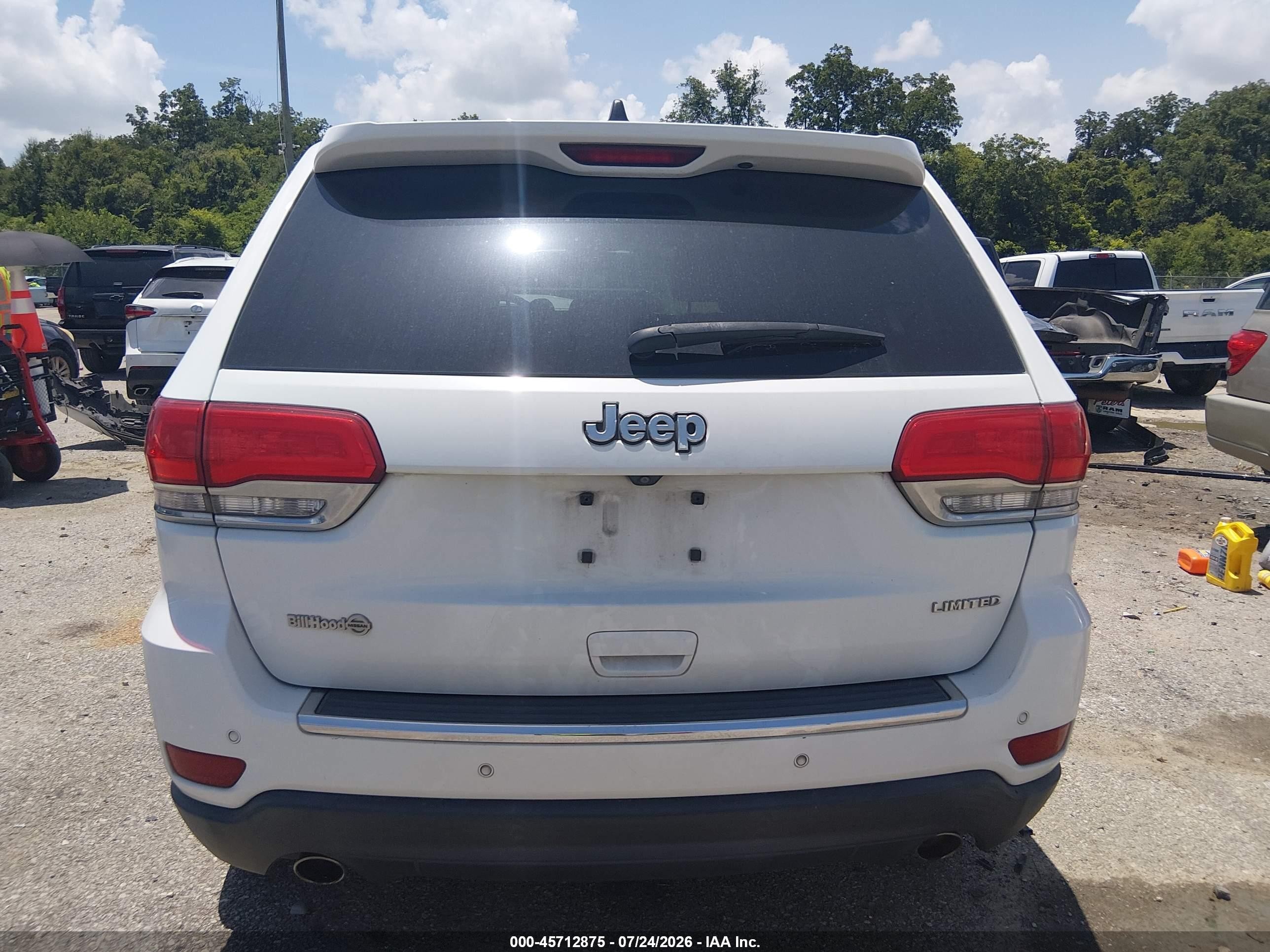 2014 Jeep Grand Cherokee Limited White vin: 1C4RJEBG4EC519831