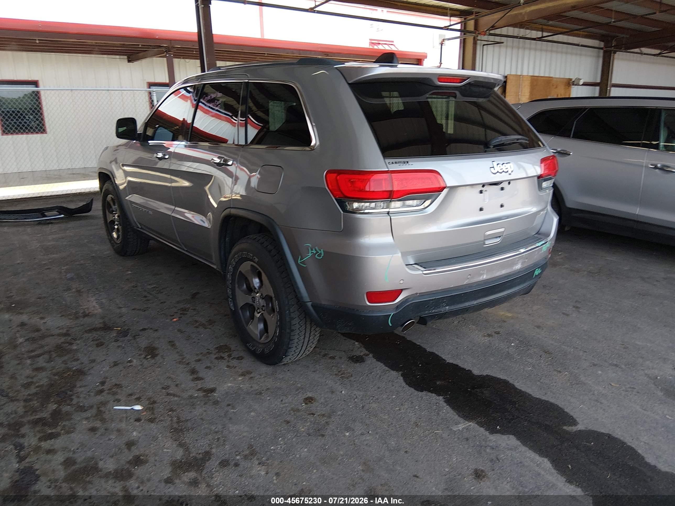 2014 Jeep Grand Cherokee Limited Серый vin: 1C4RJEBG4EC573646