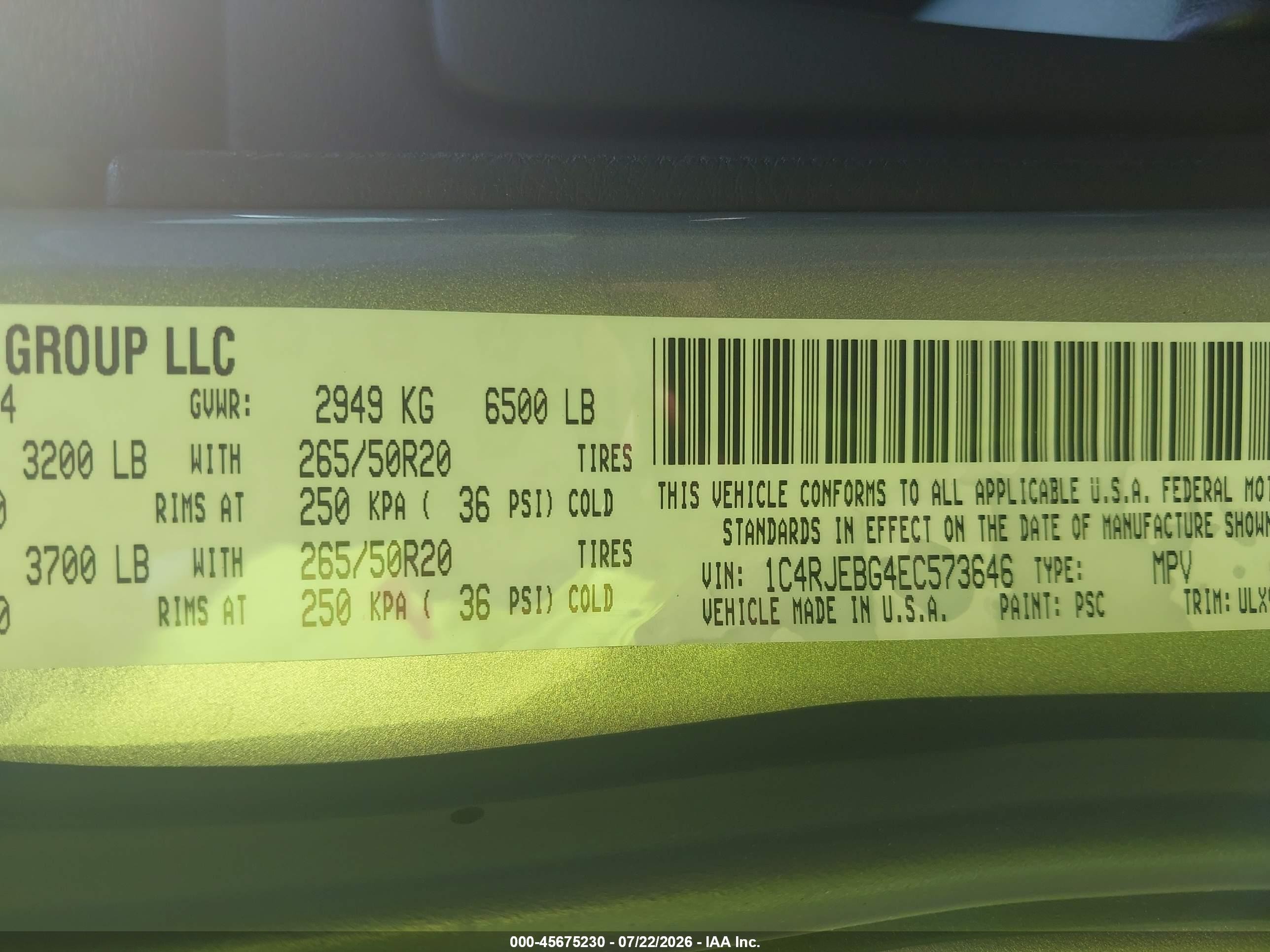 2014 Jeep Grand Cherokee Limited Серый vin: 1C4RJEBG4EC573646
