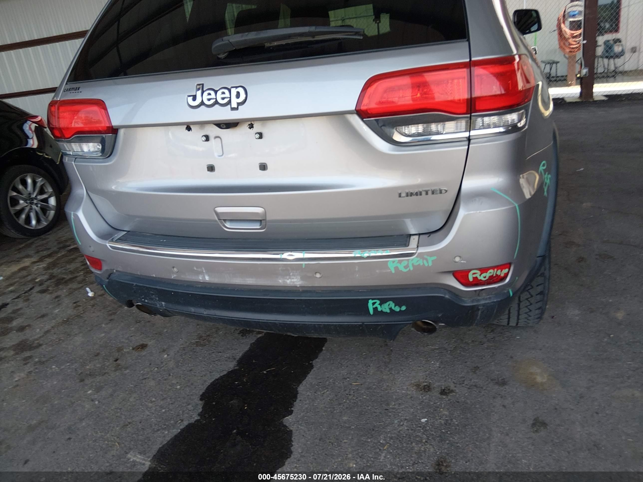 2014 Jeep Grand Cherokee Limited Серый vin: 1C4RJEBG4EC573646