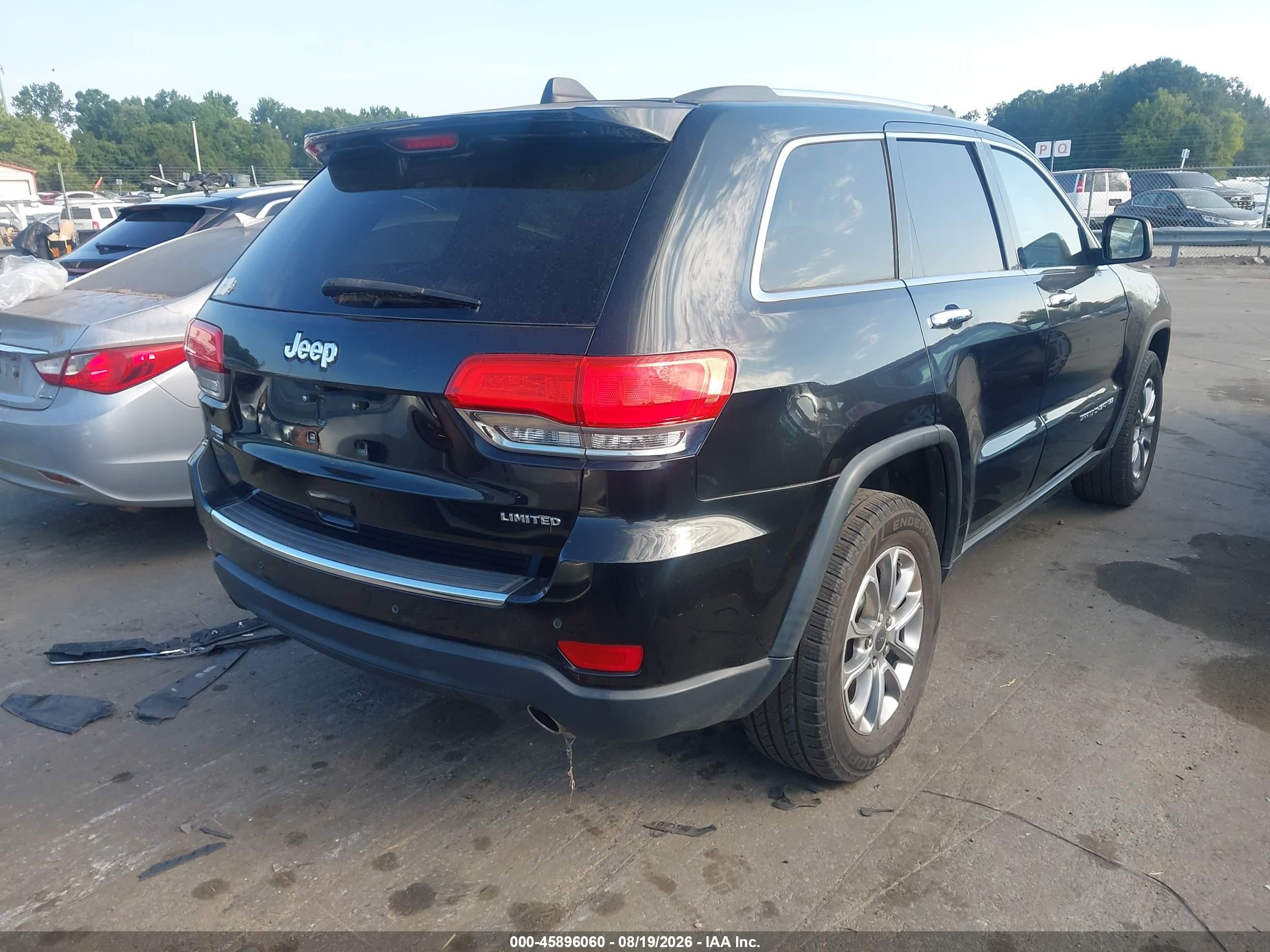 2015 Jeep Grand Cherokee Limited Black vin: 1C4RJEBG4FC160448