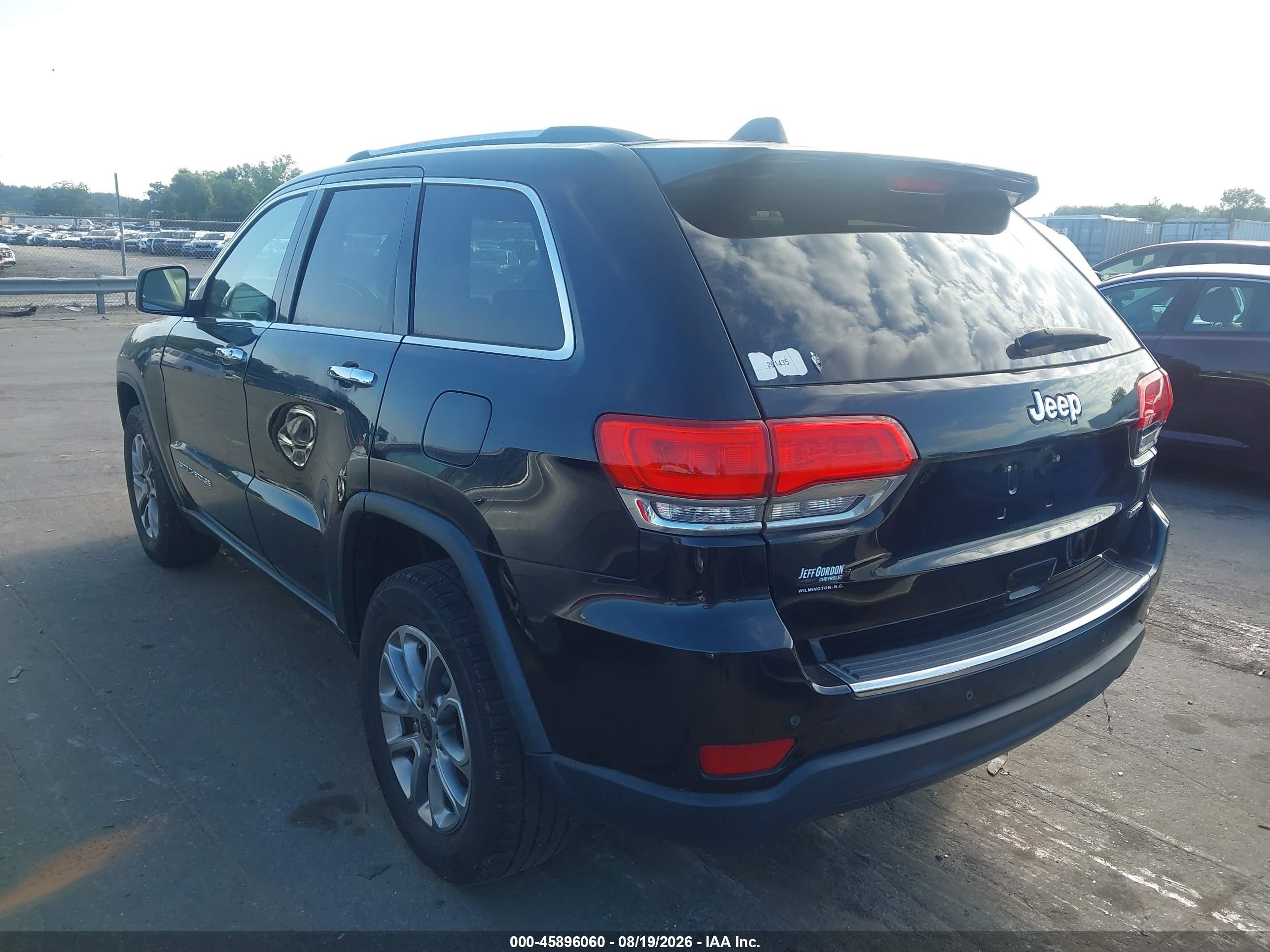 2015 Jeep Grand Cherokee Limited Black vin: 1C4RJEBG4FC160448