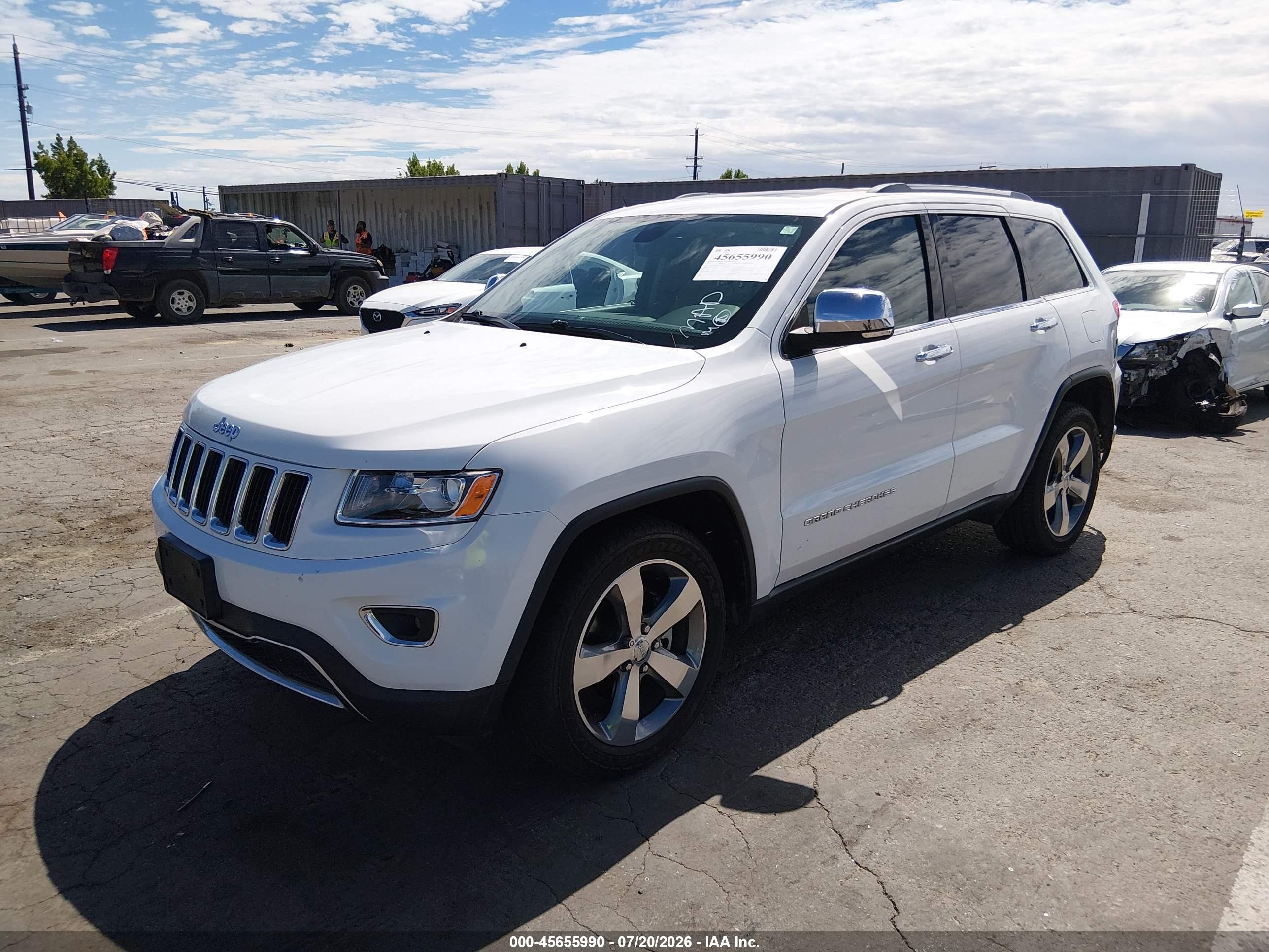 2015 Jeep Grand Cherokee Limited White vin: 1C4RJEBG4FC669150