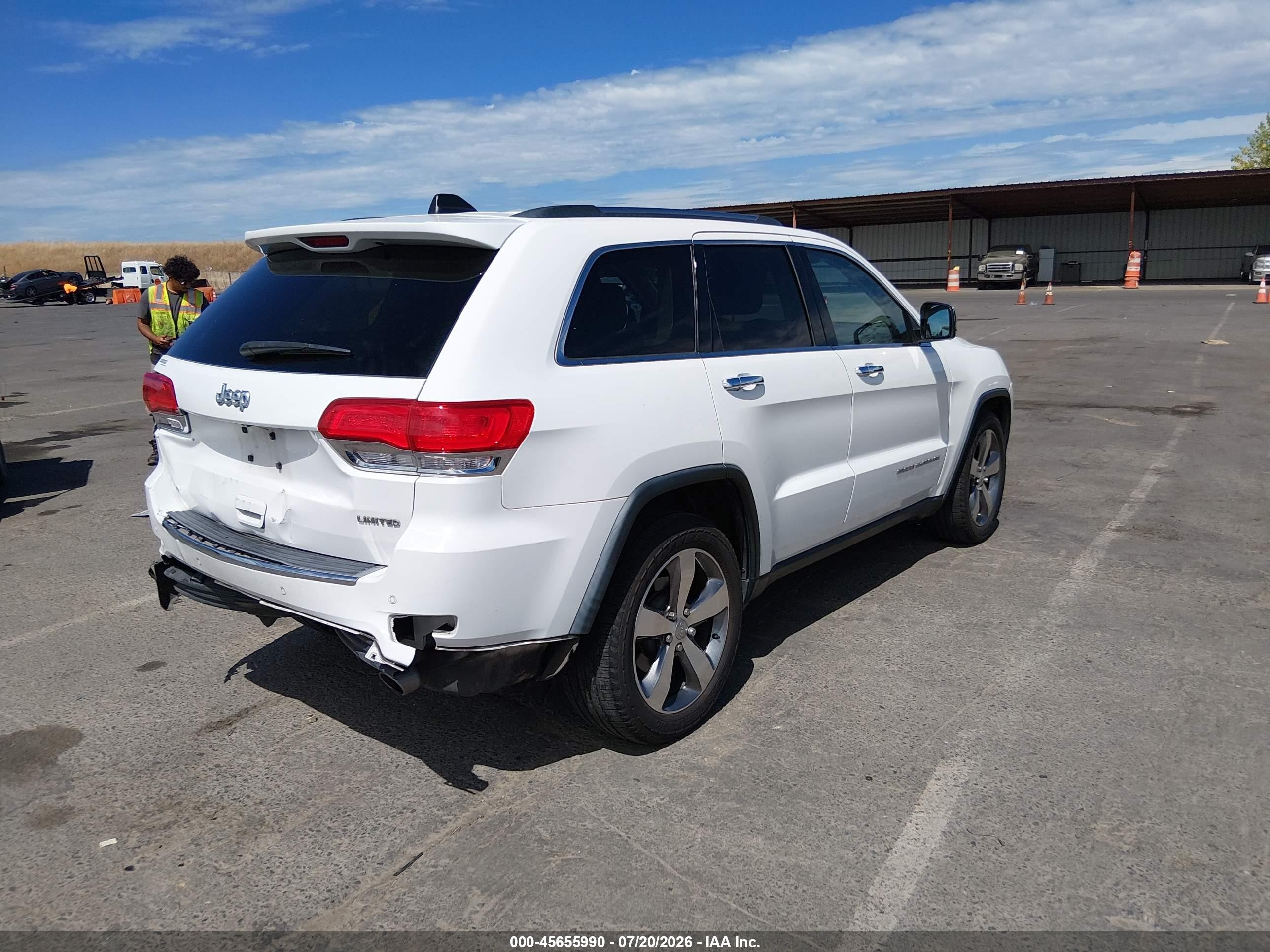 2015 Jeep Grand Cherokee Limited White vin: 1C4RJEBG4FC669150