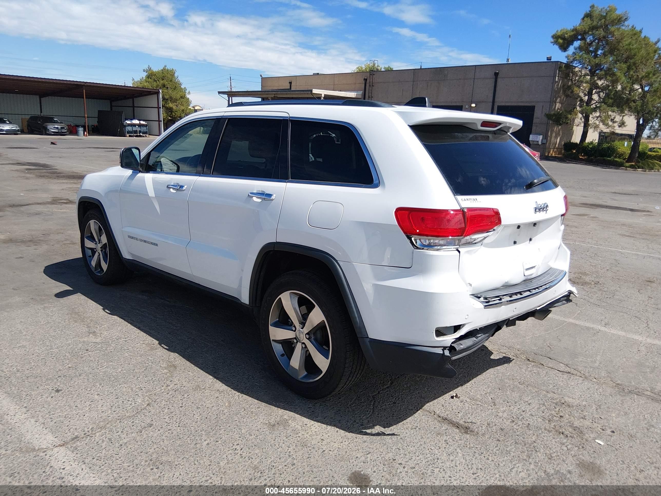 2015 Jeep Grand Cherokee Limited White vin: 1C4RJEBG4FC669150