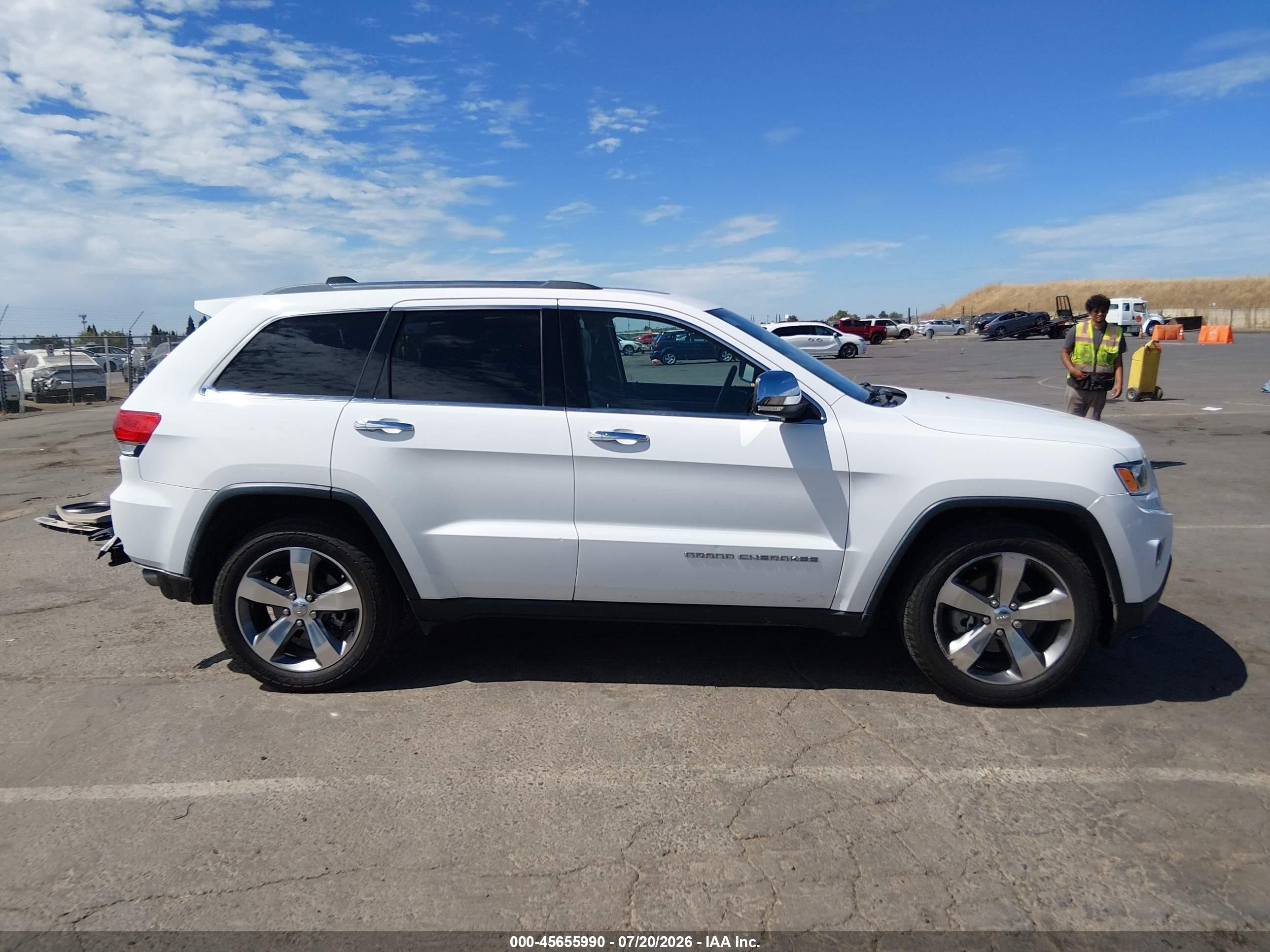 2015 Jeep Grand Cherokee Limited White vin: 1C4RJEBG4FC669150