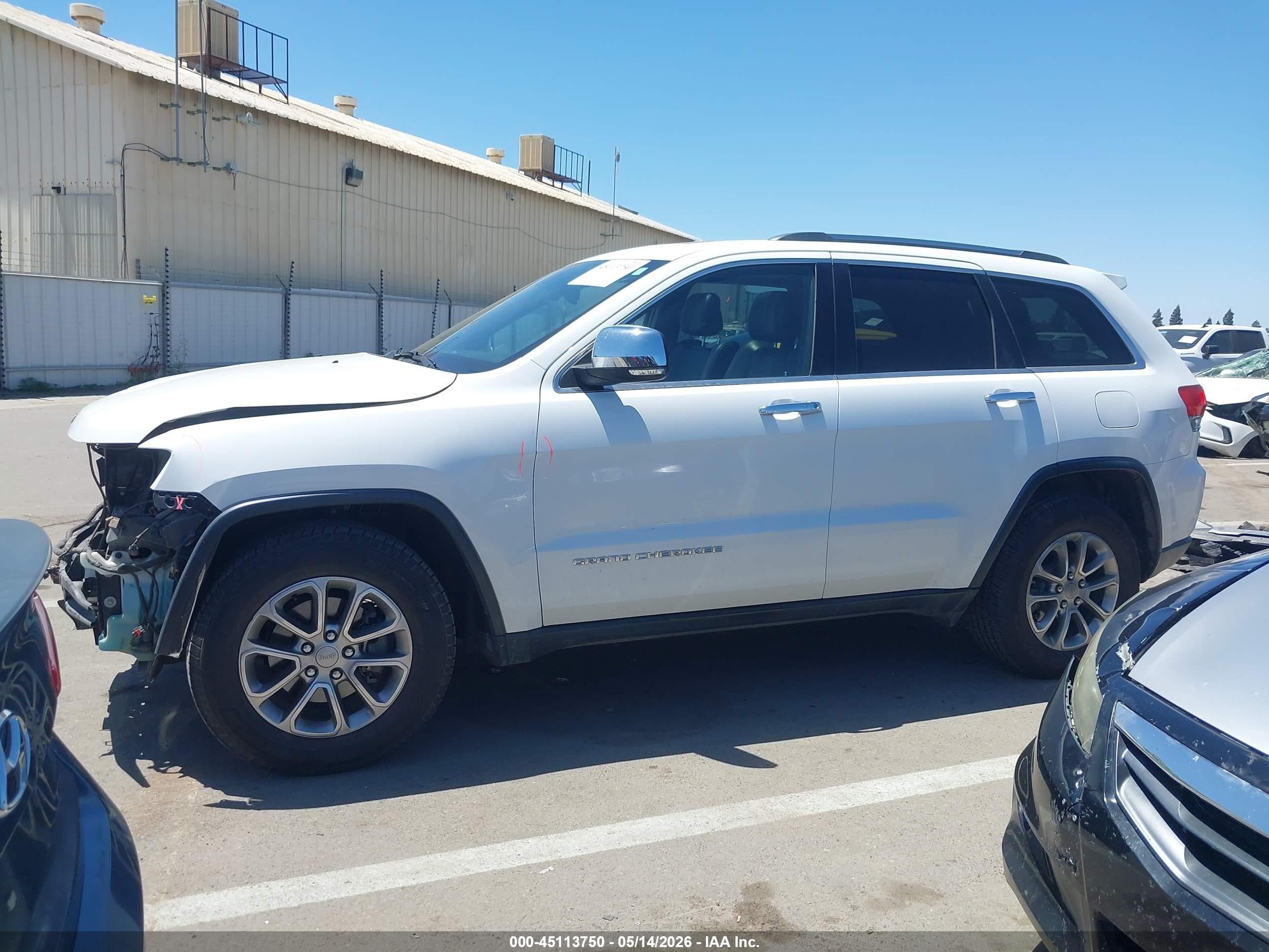 2015 Jeep Grand Cherokee Limited White vin: 1C4RJEBG4FC682870