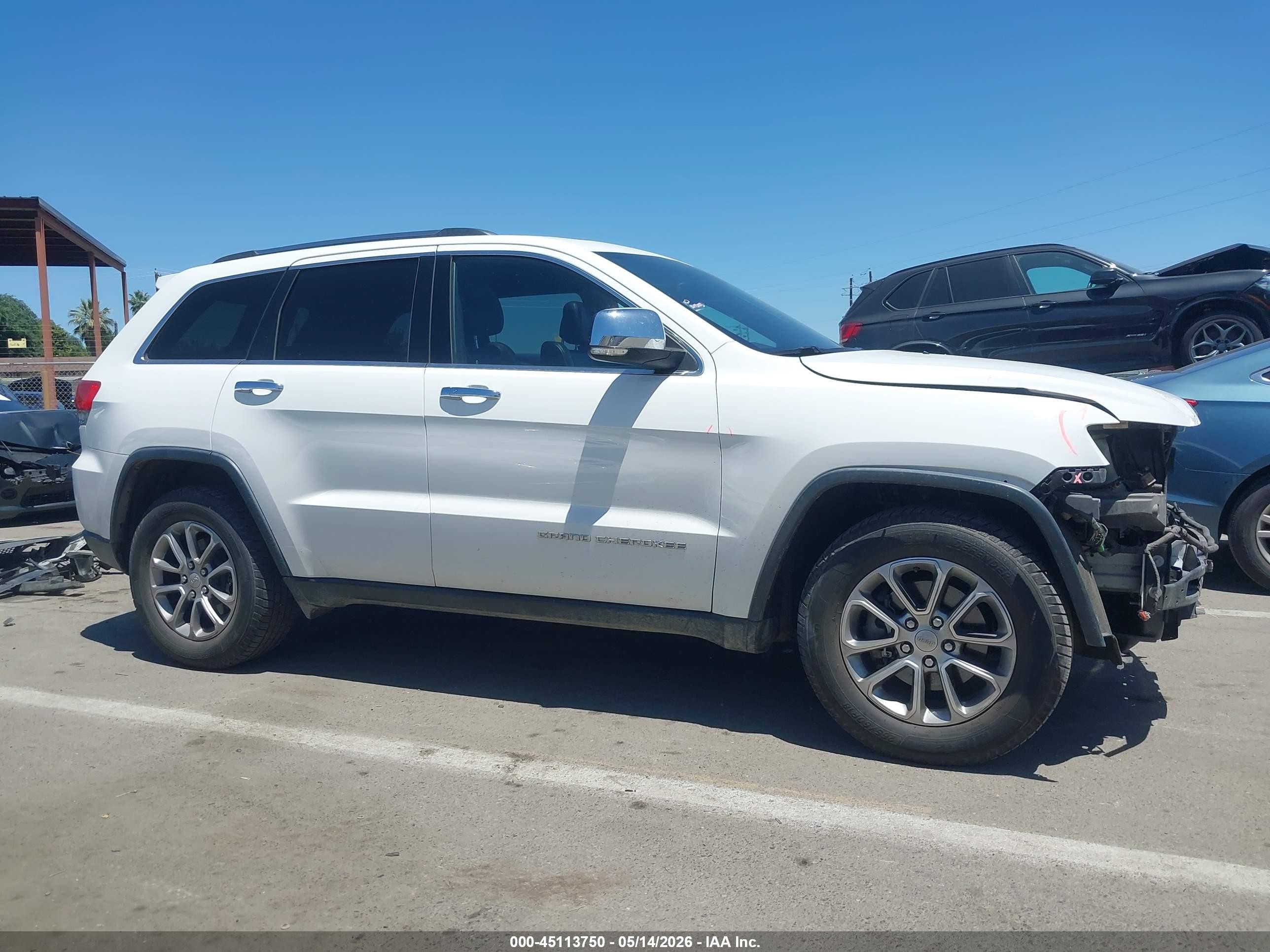 2015 Jeep Grand Cherokee Limited White vin: 1C4RJEBG4FC682870