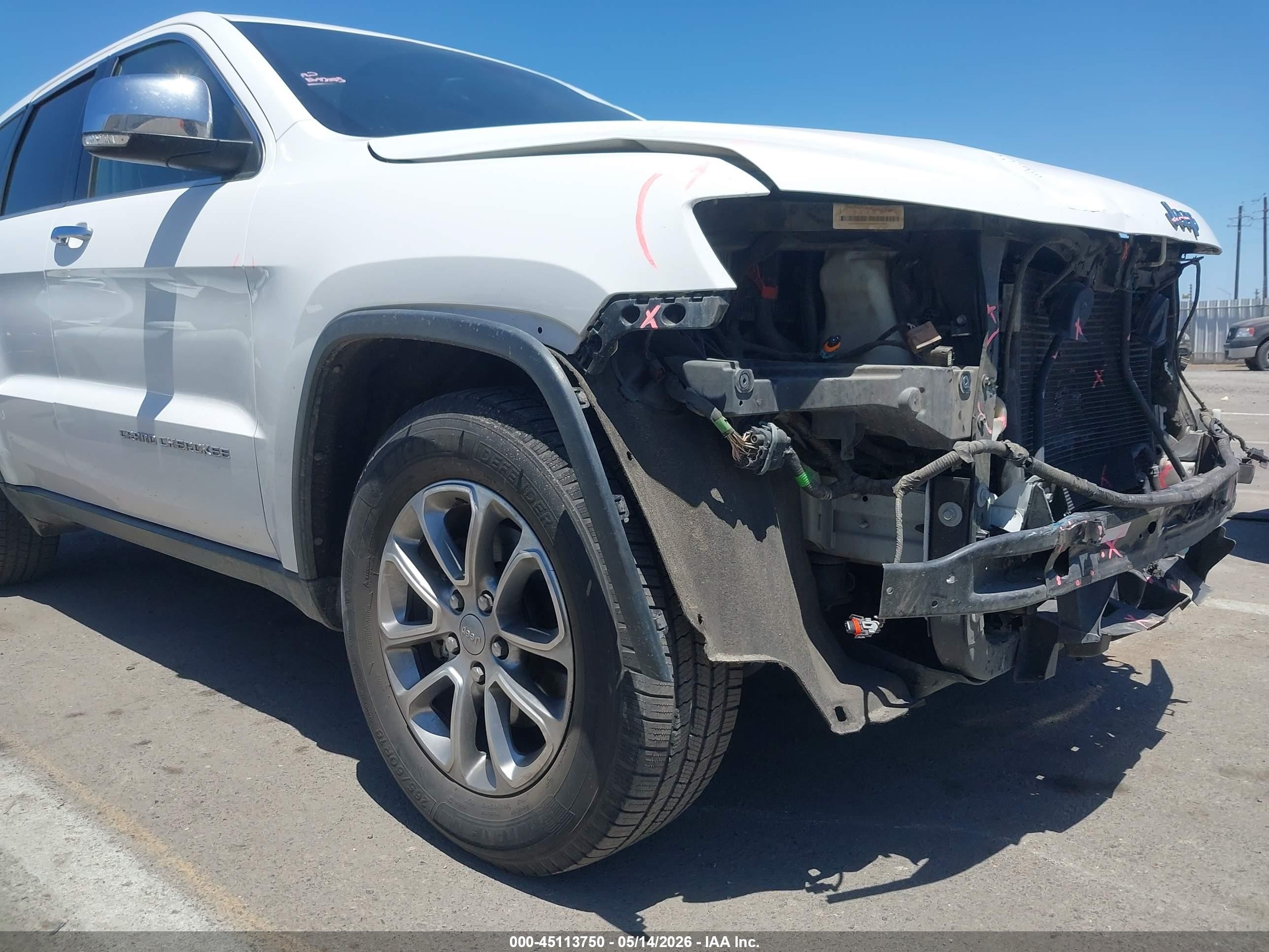 2015 Jeep Grand Cherokee Limited White vin: 1C4RJEBG4FC682870