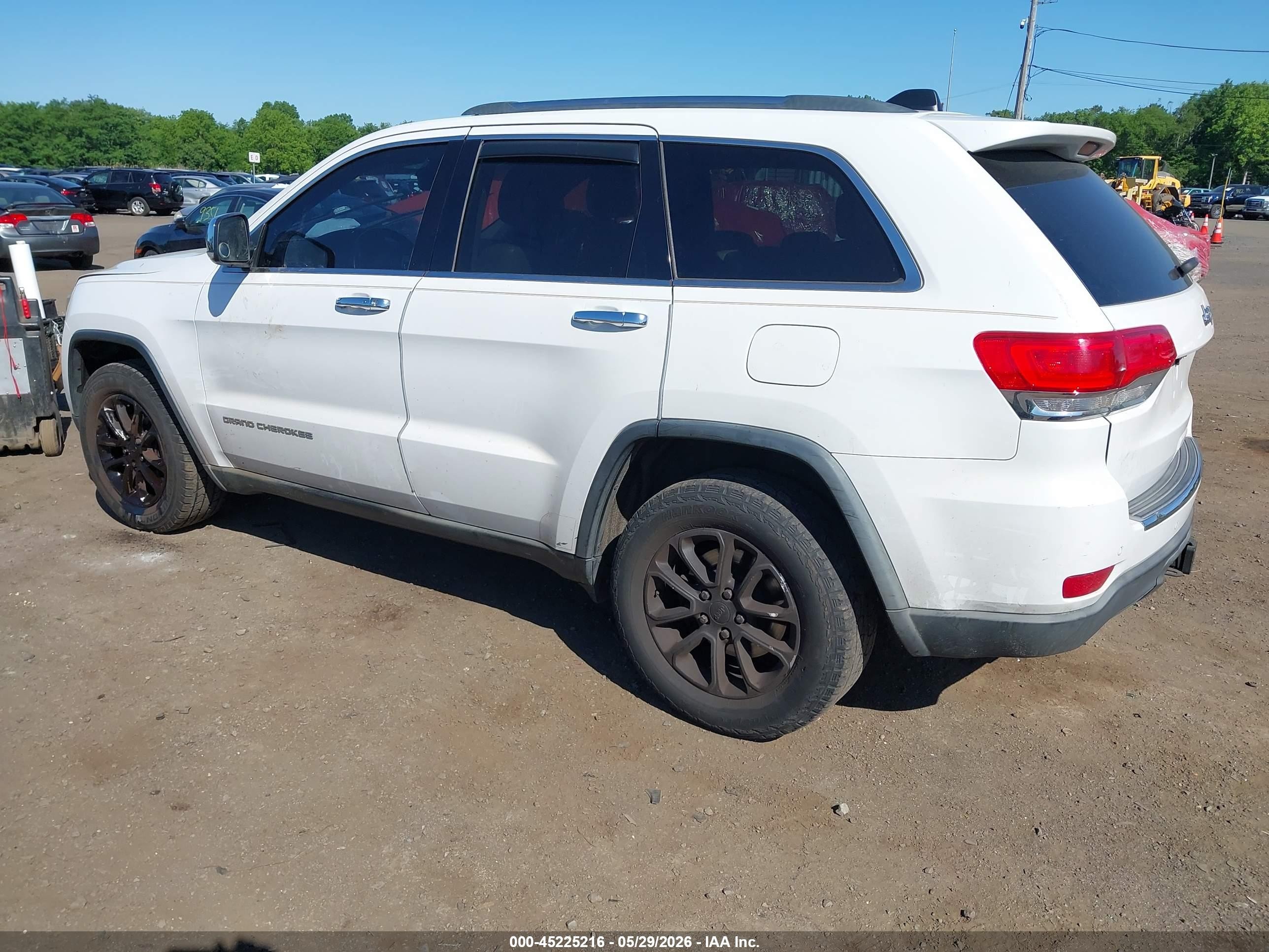 2015 Jeep Grand Cherokee Limited White vin: 1C4RJEBG4FC688328