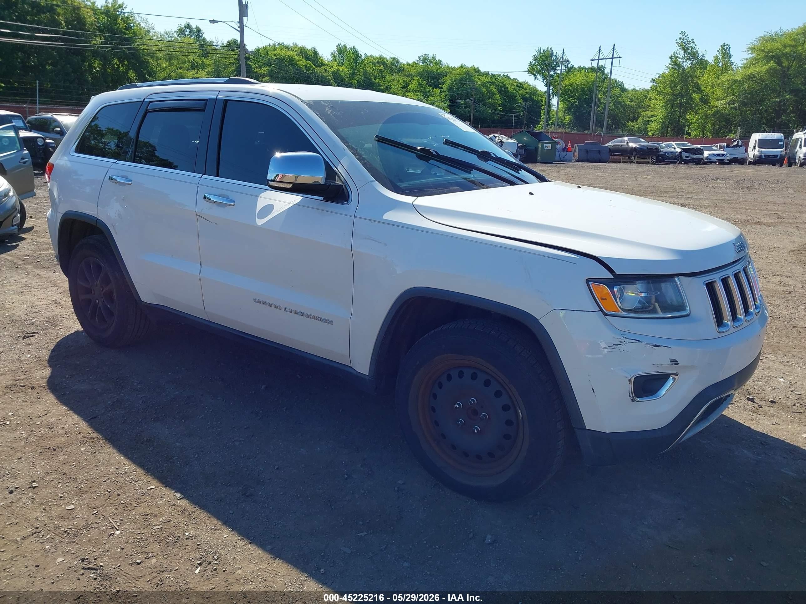 2015 Jeep Grand Cherokee Limited White vin: 1C4RJEBG4FC688328