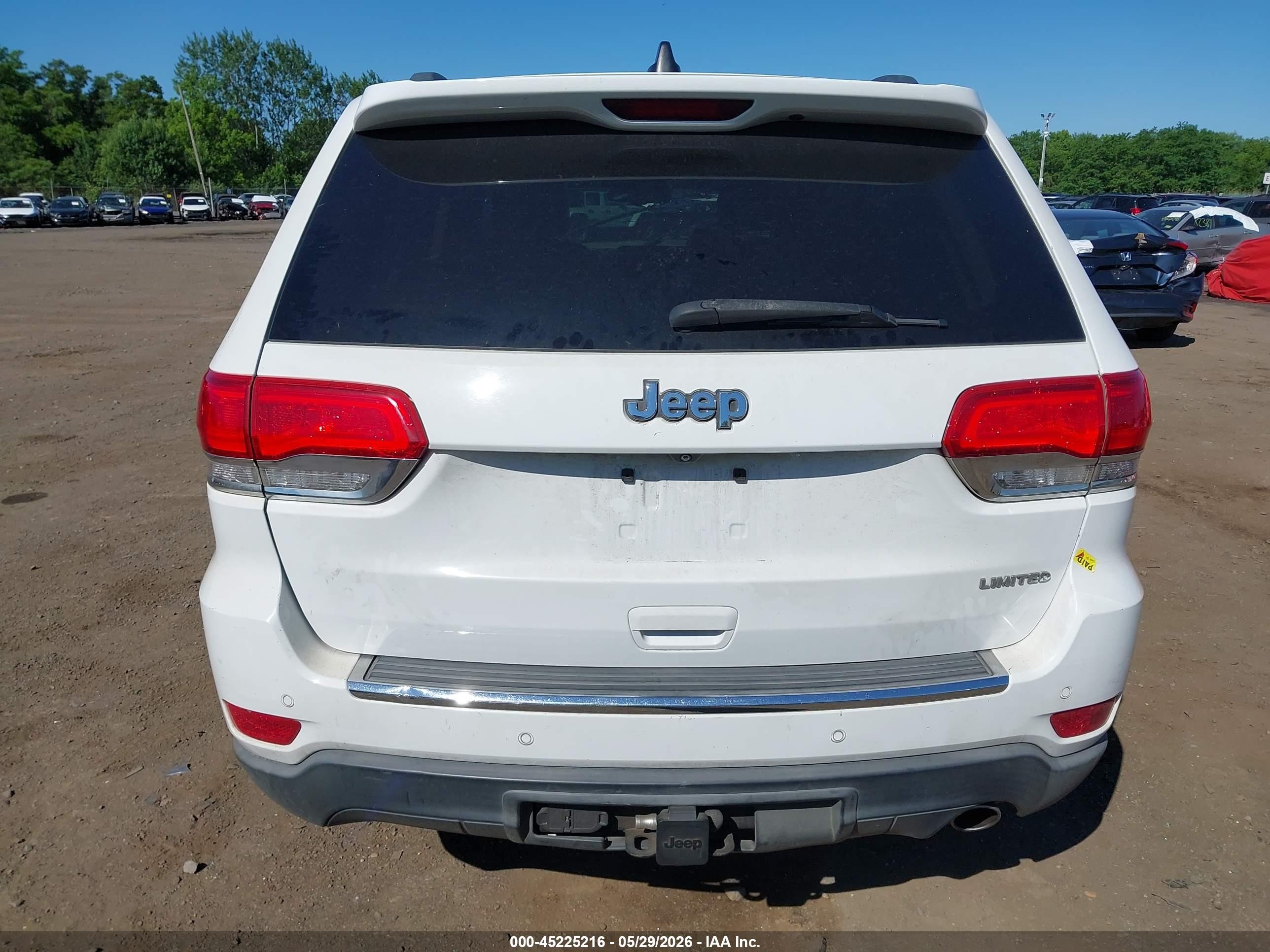 2015 Jeep Grand Cherokee Limited White vin: 1C4RJEBG4FC688328