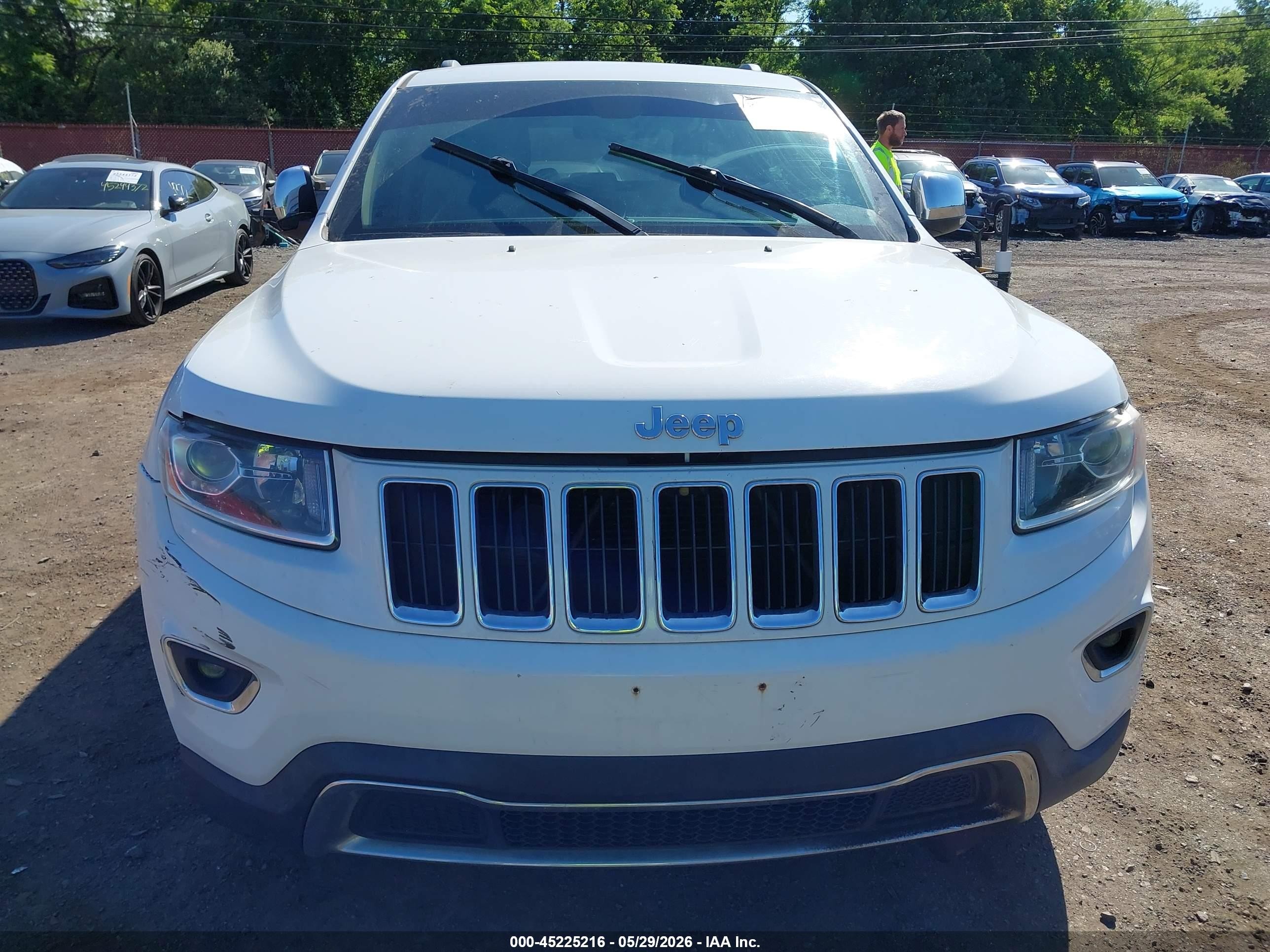 2015 Jeep Grand Cherokee Limited White vin: 1C4RJEBG4FC688328
