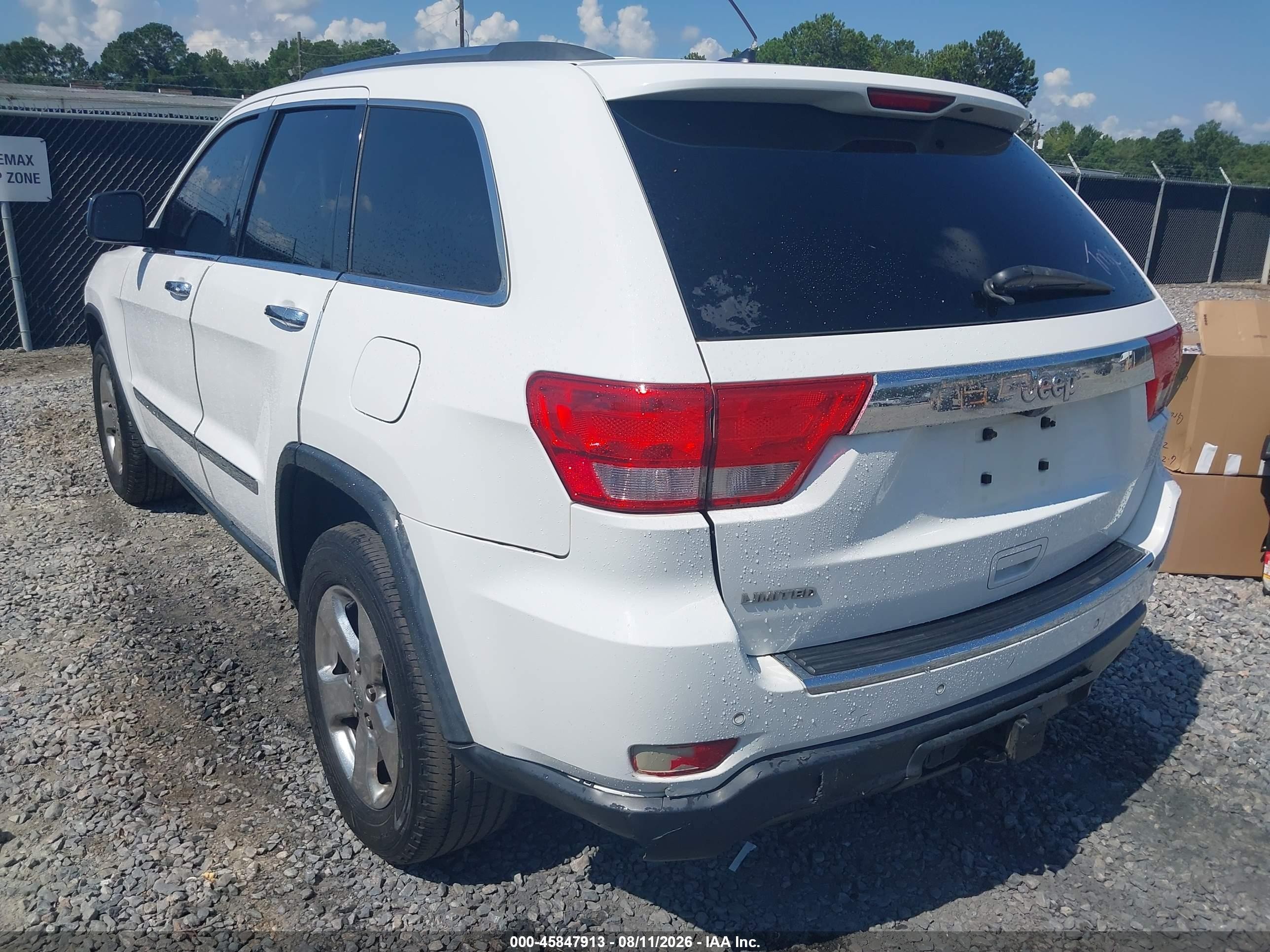 2013 Jeep Grand Cherokee Limited White vin: 1C4RJEBG5DC642892