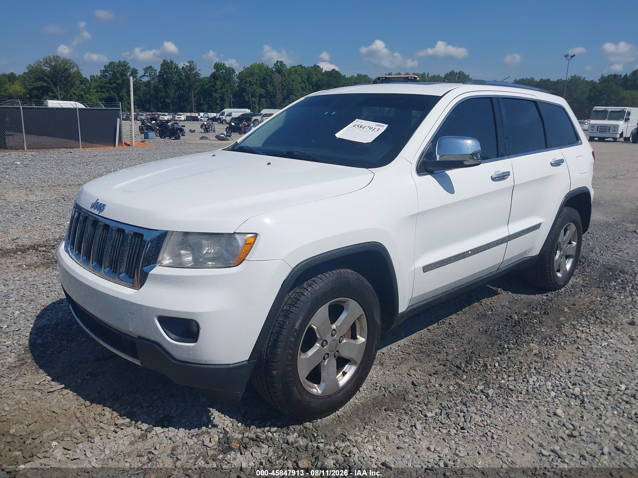2013 Jeep Grand Cherokee Limited White vin: 1C4RJEBG5DC642892
