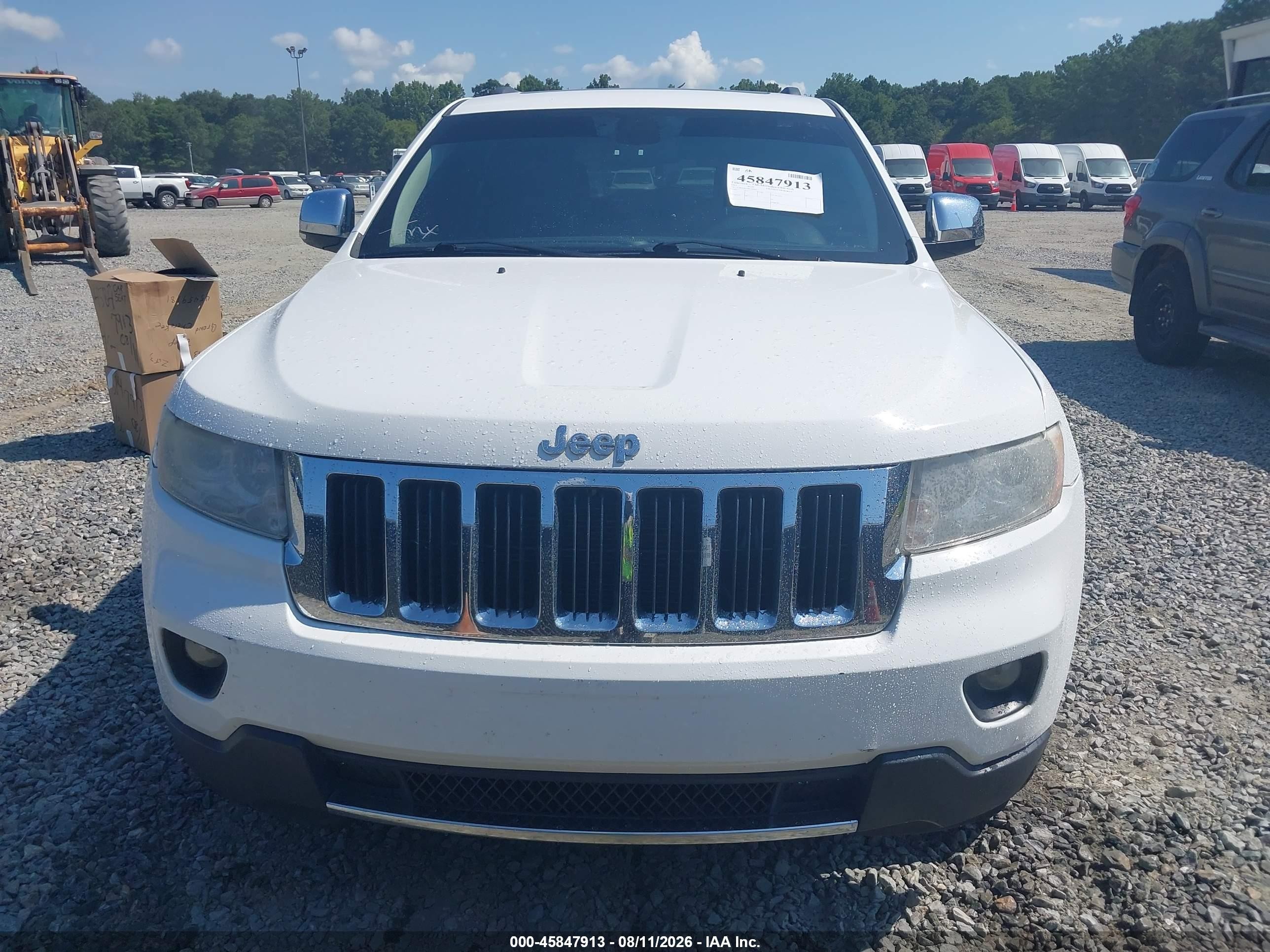 2013 Jeep Grand Cherokee Limited White vin: 1C4RJEBG5DC642892