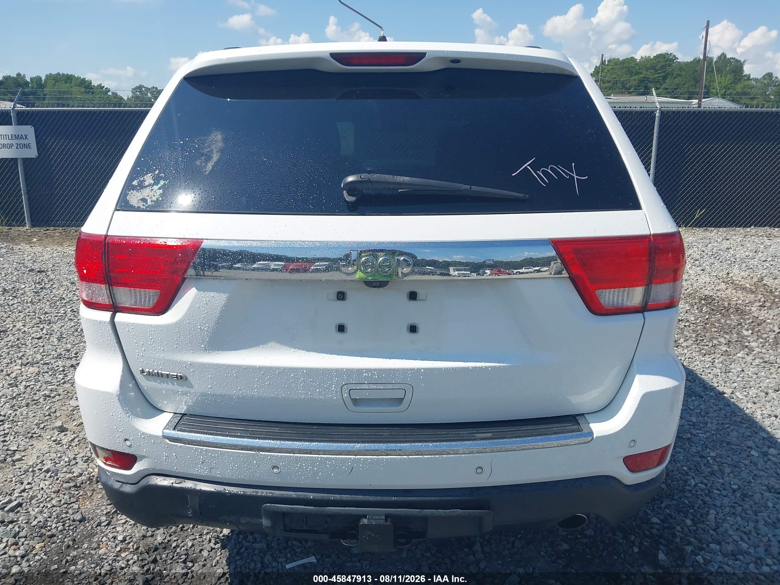 2013 Jeep Grand Cherokee Limited White vin: 1C4RJEBG5DC642892