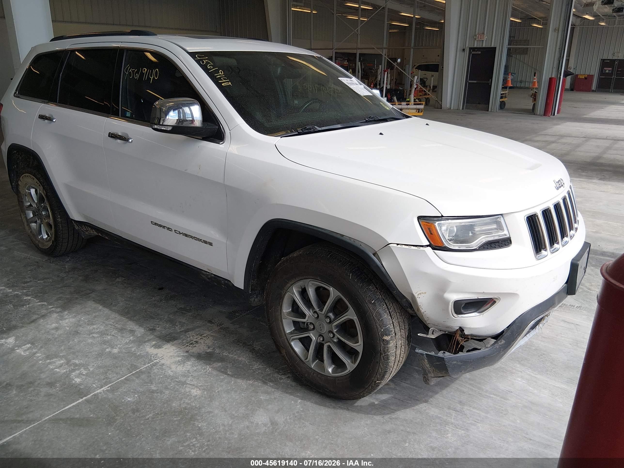 2014 Jeep Grand Cherokee Limited Белый vin: 1C4RJEBG5EC281441