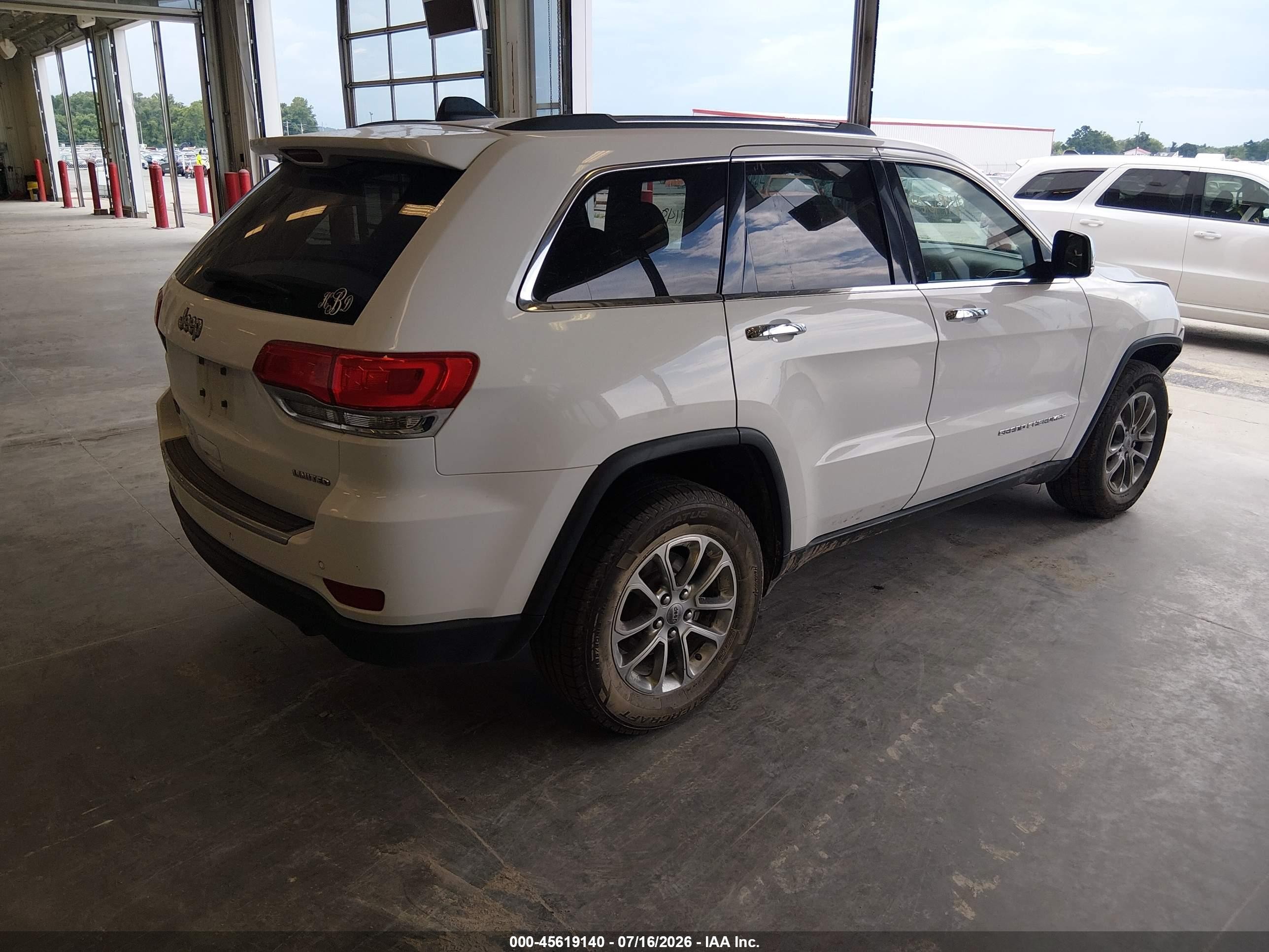 2014 Jeep Grand Cherokee Limited White vin: 1C4RJEBG5EC281441