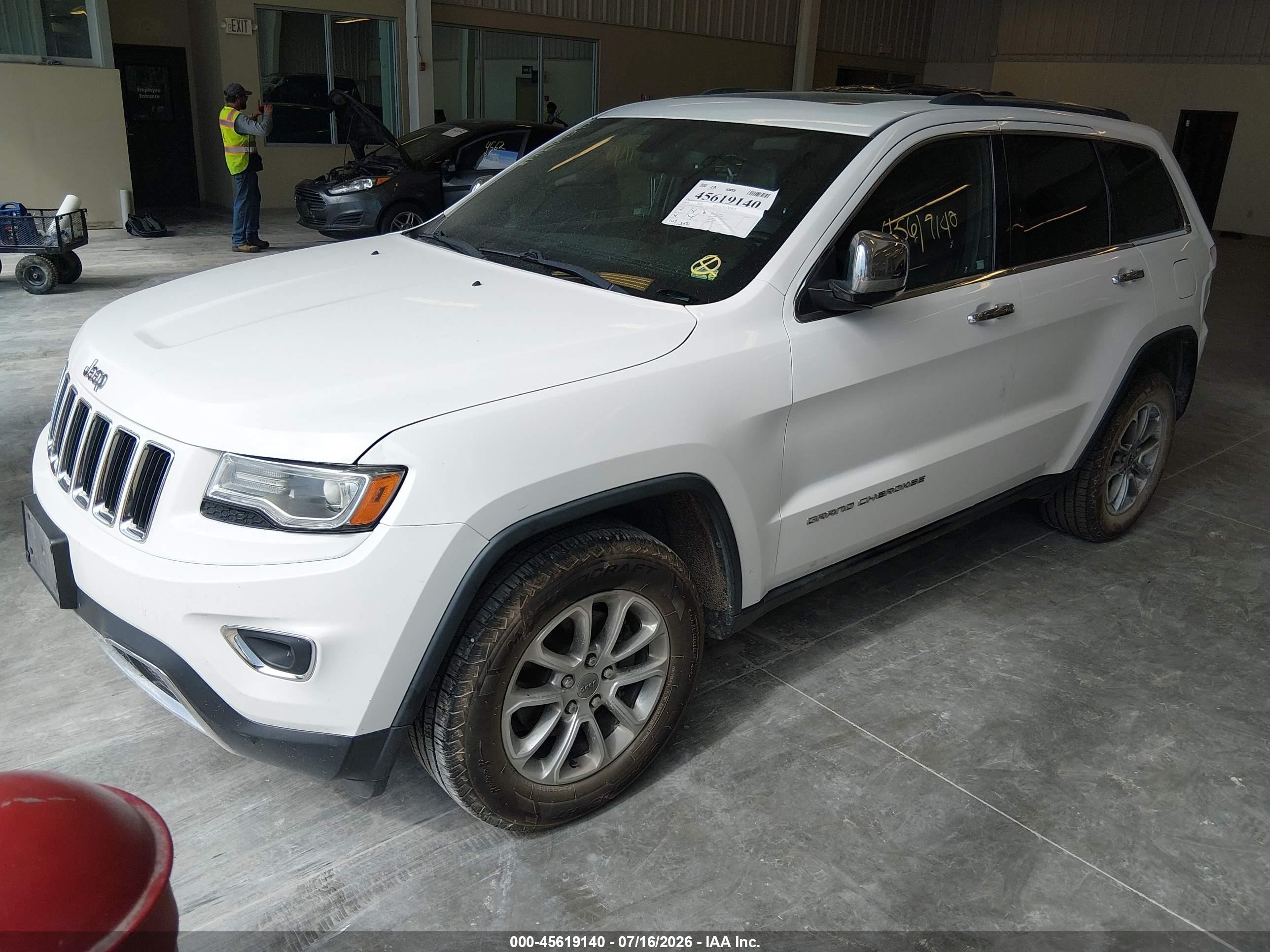 2014 Jeep Grand Cherokee Limited White vin: 1C4RJEBG5EC281441