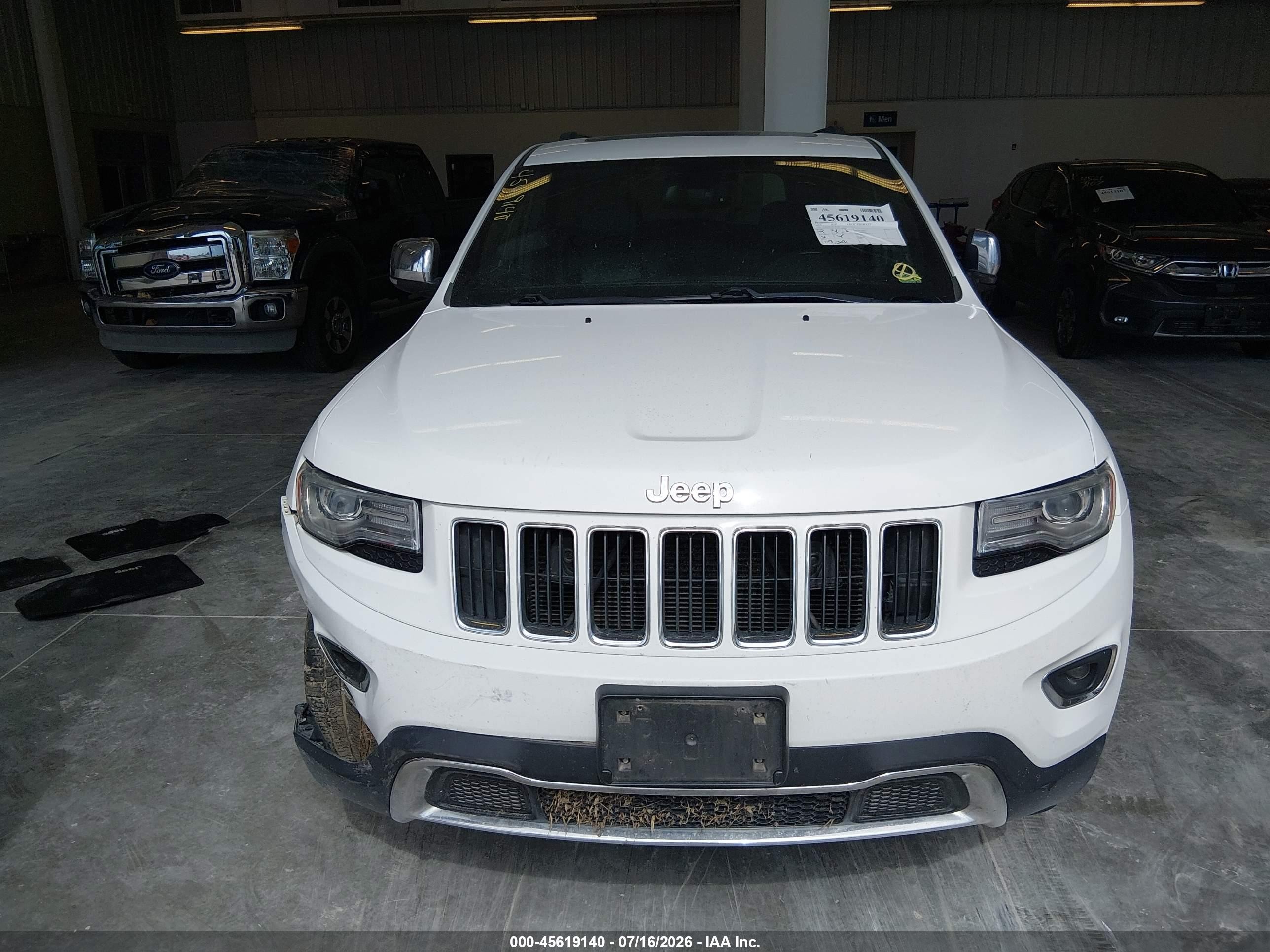 2014 Jeep Grand Cherokee Limited White vin: 1C4RJEBG5EC281441