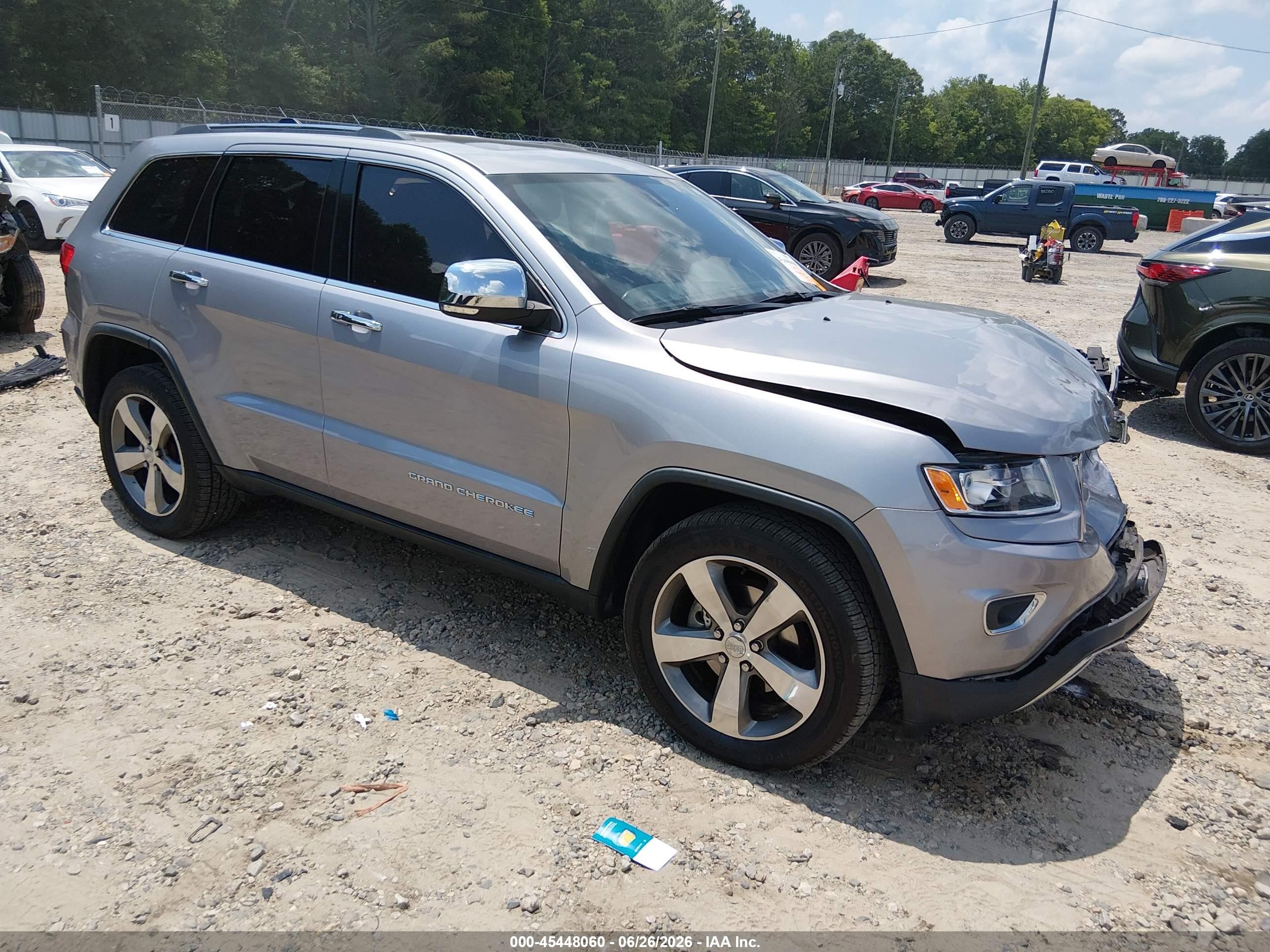 2015 Jeep Grand Cherokee Limited Silver vin: 1C4RJEBG5FC175346