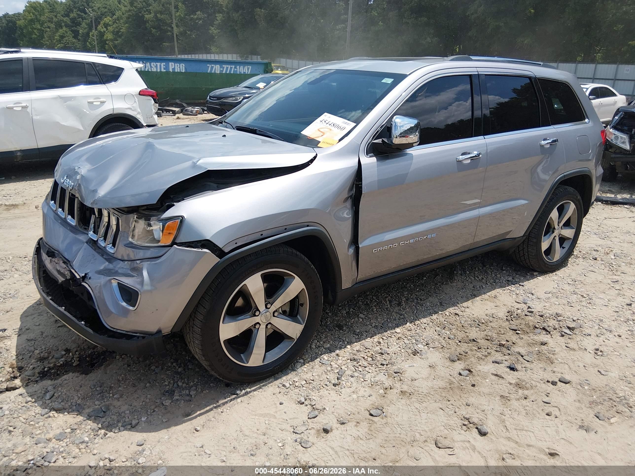 2015 Jeep Grand Cherokee Limited Silver vin: 1C4RJEBG5FC175346
