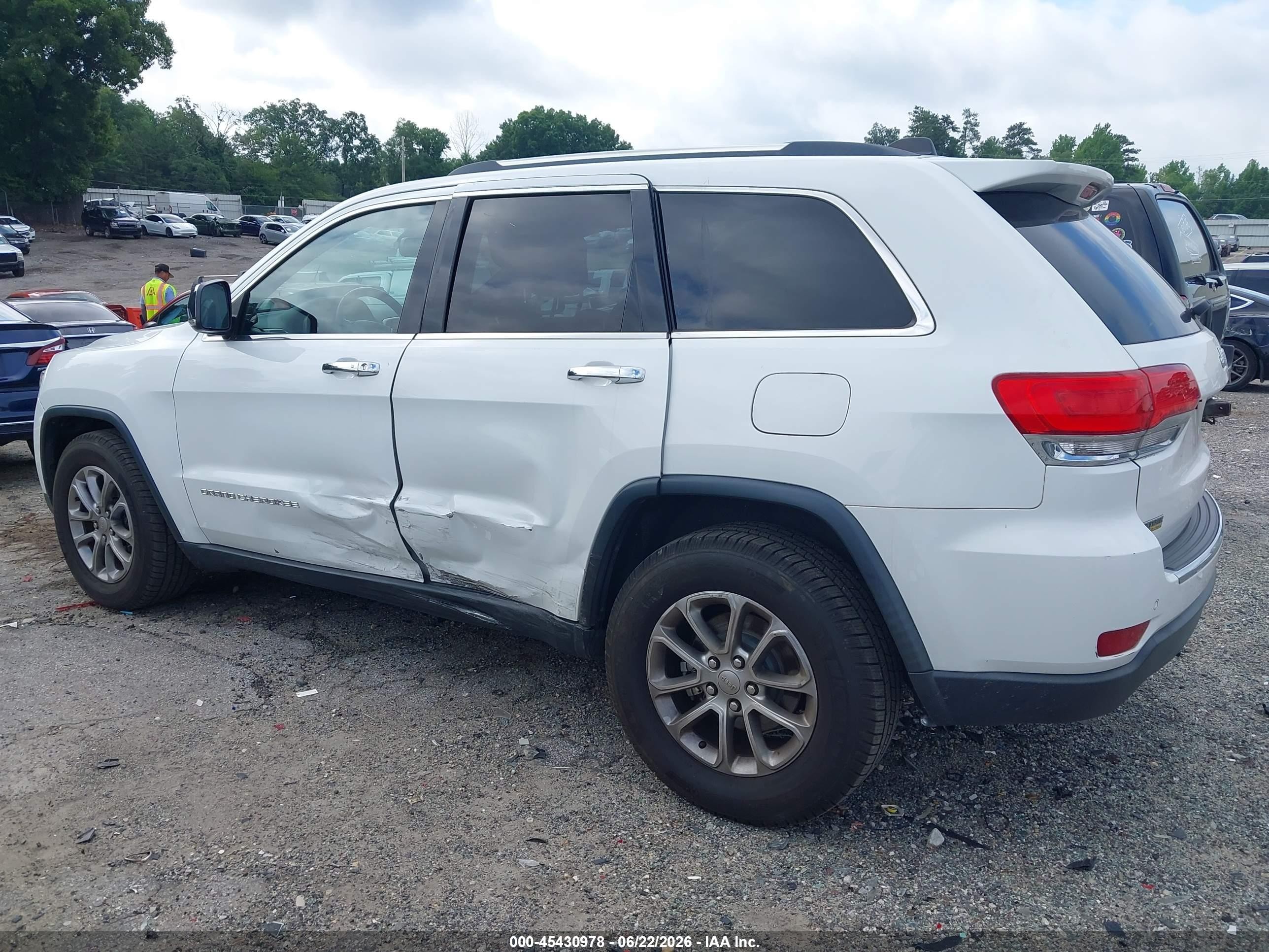 2015 Jeep Grand Cherokee Limited White vin: 1C4RJEBG5FC235268