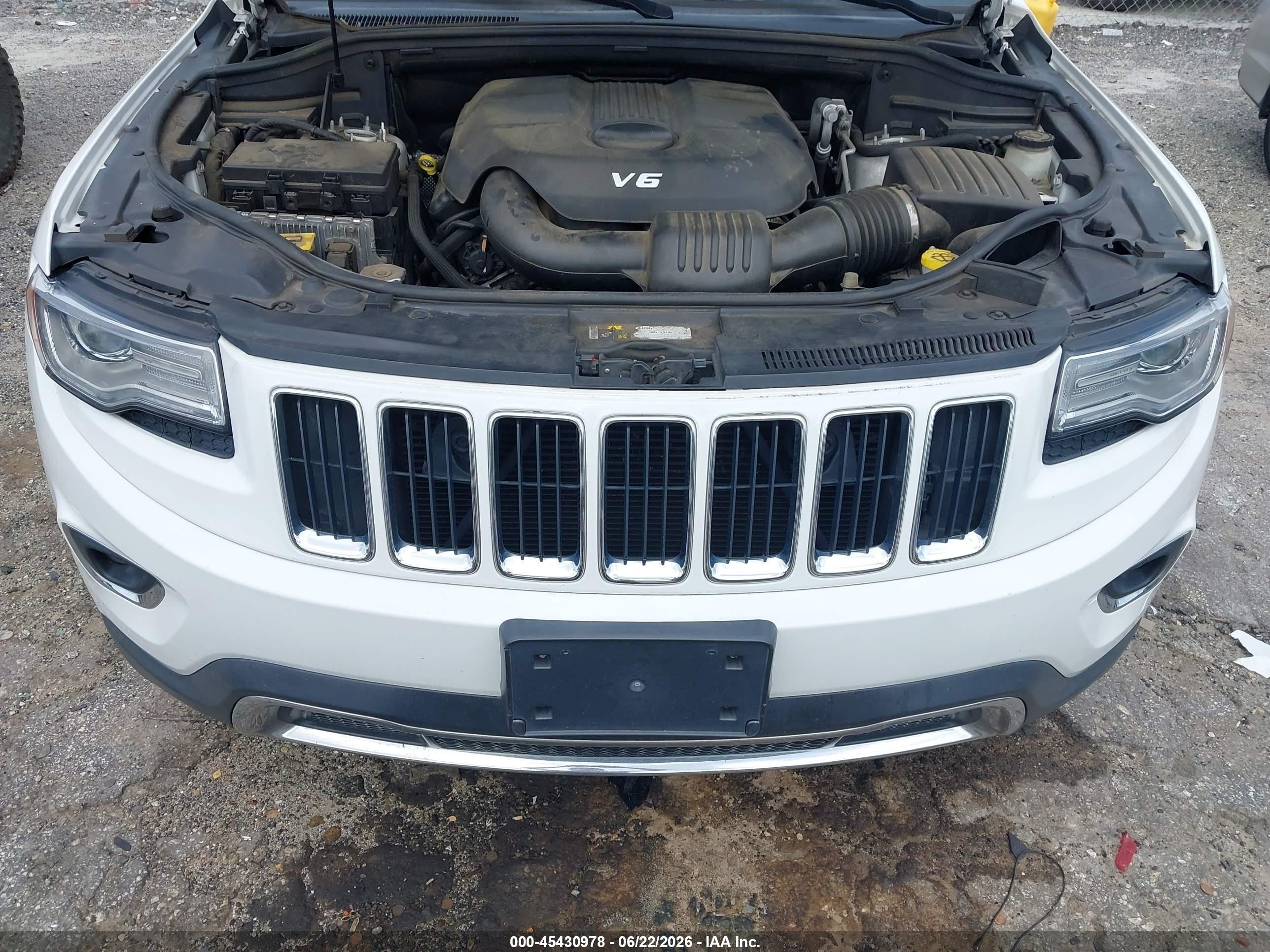 2015 Jeep Grand Cherokee Limited White vin: 1C4RJEBG5FC235268