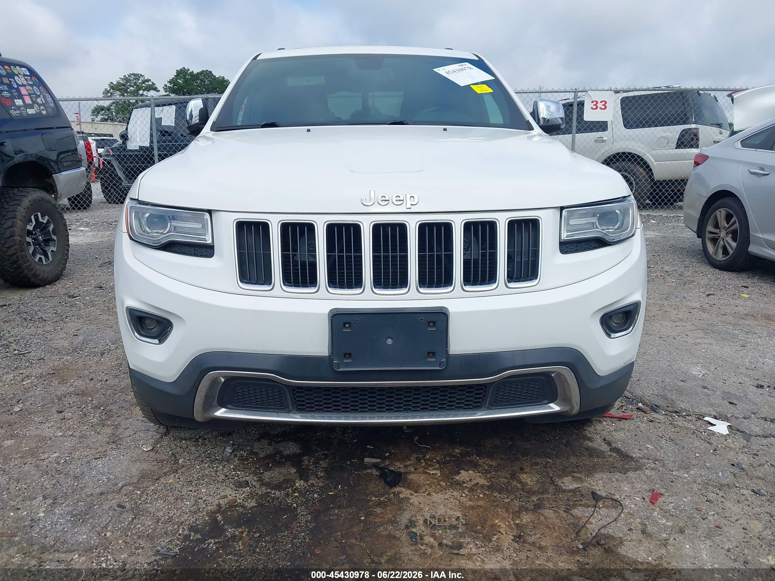 2015 Jeep Grand Cherokee Limited White vin: 1C4RJEBG5FC235268