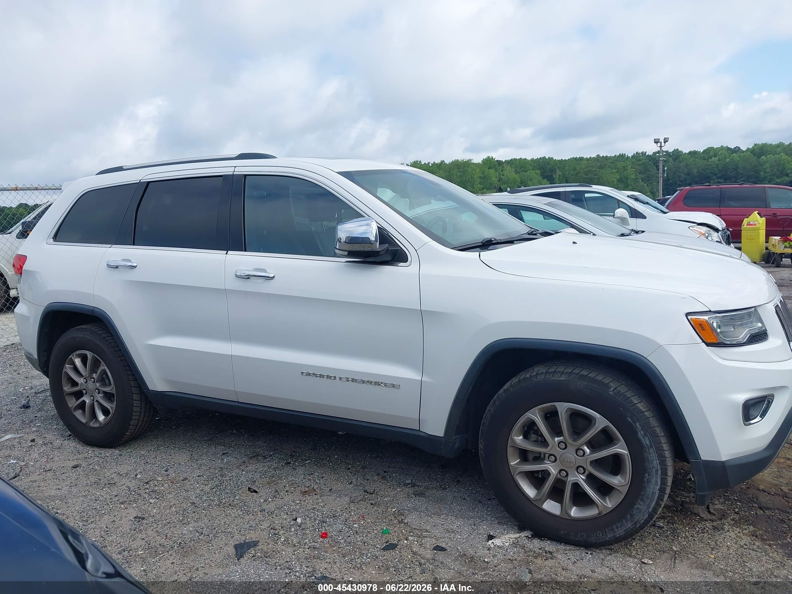 2015 Jeep Grand Cherokee Limited White vin: 1C4RJEBG5FC235268