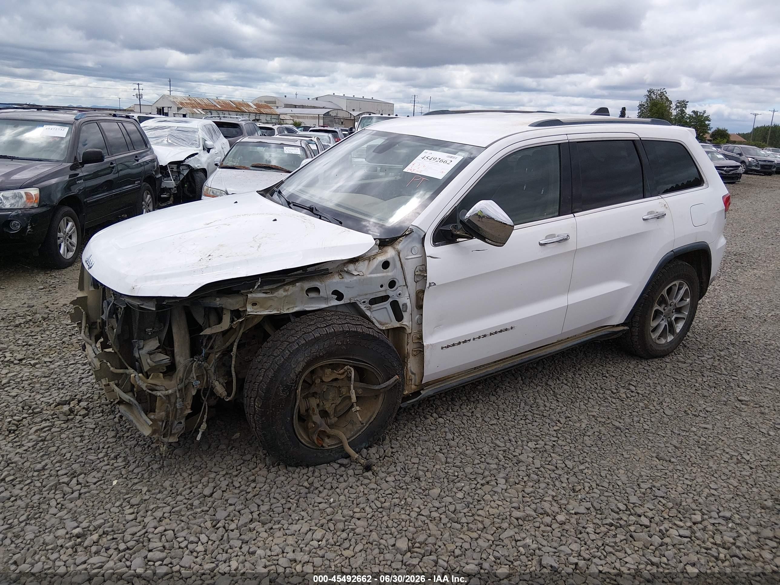 2015 Jeep Grand Cherokee Limited White vin: 1C4RJEBG5FC635279