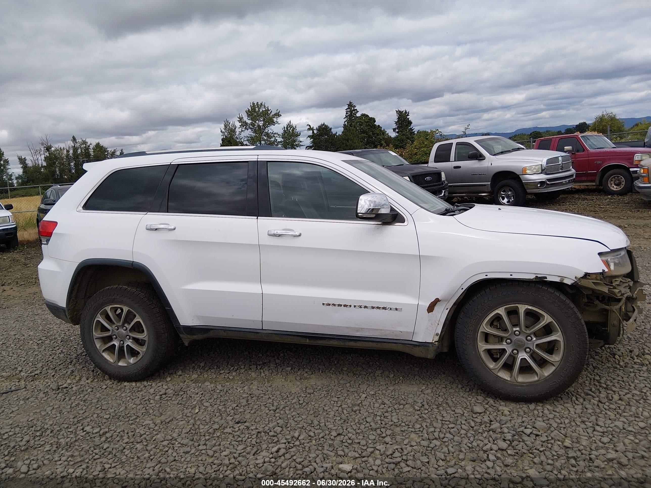 2015 Jeep Grand Cherokee Limited White vin: 1C4RJEBG5FC635279