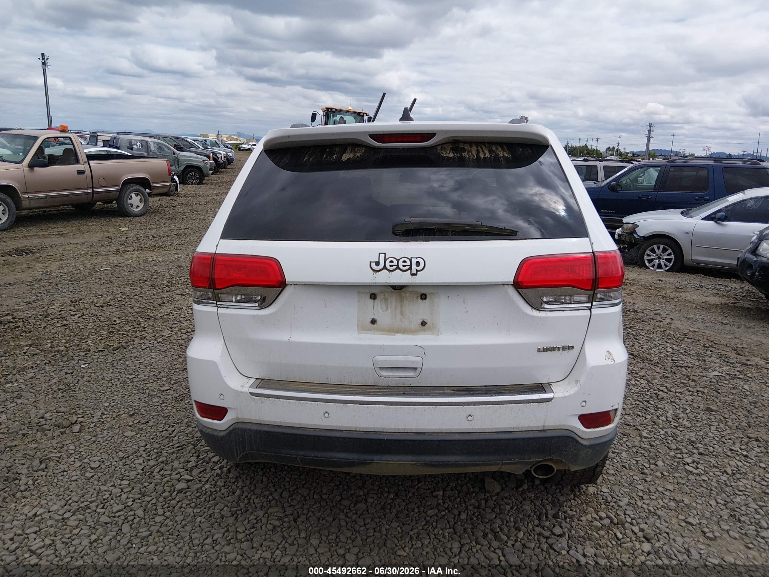2015 Jeep Grand Cherokee Limited White vin: 1C4RJEBG5FC635279
