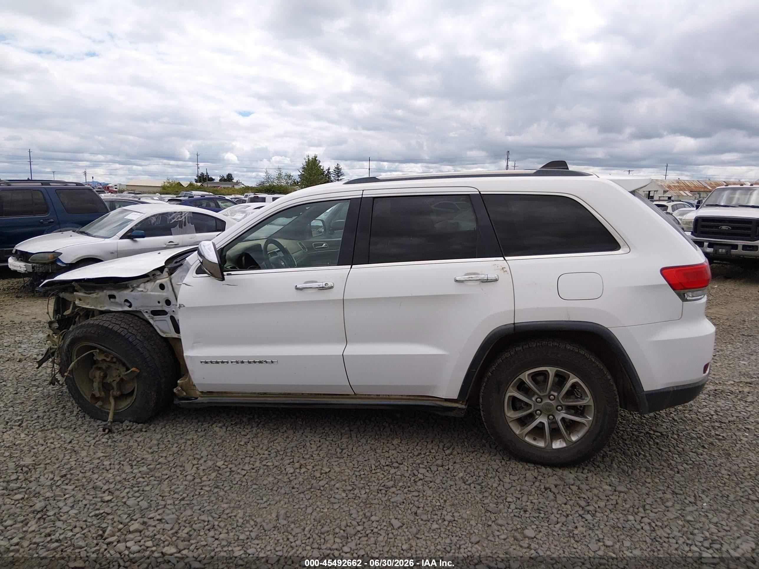 2015 Jeep Grand Cherokee Limited White vin: 1C4RJEBG5FC635279