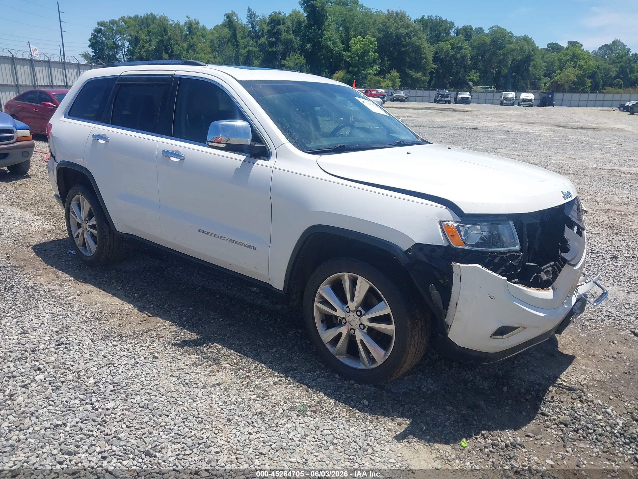 2015 Jeep Grand Cherokee Limited White vin: 1C4RJEBG5FC765448