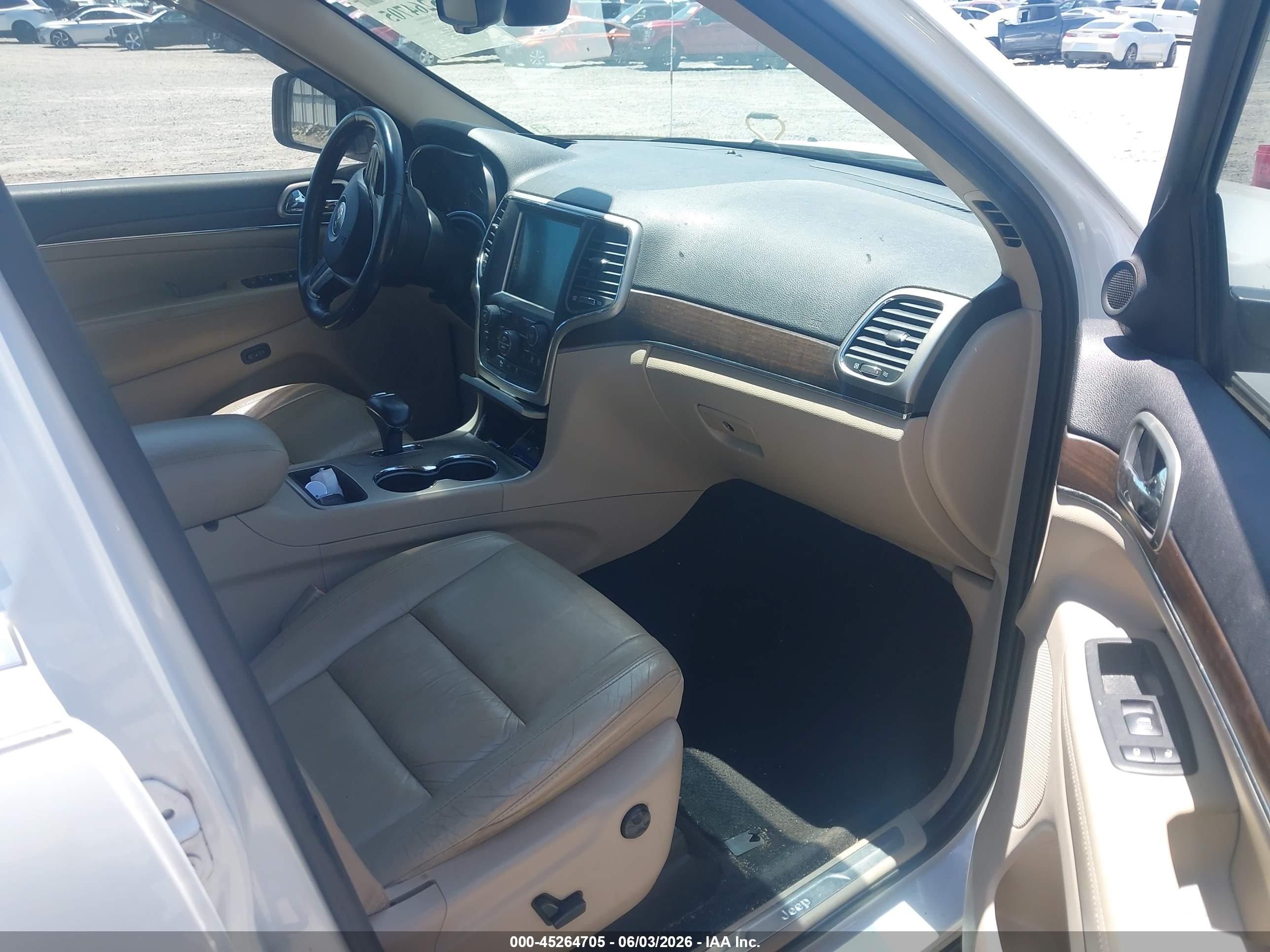 2015 Jeep Grand Cherokee Limited White vin: 1C4RJEBG5FC765448