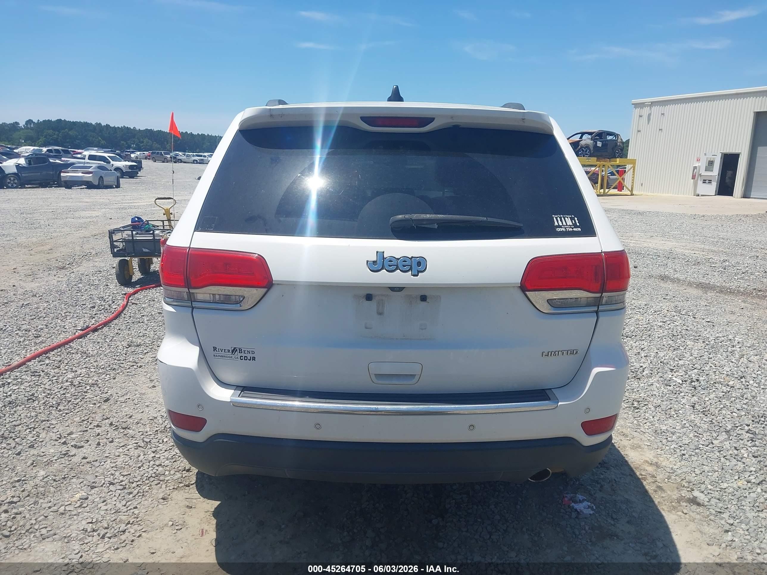 2015 Jeep Grand Cherokee Limited White vin: 1C4RJEBG5FC765448