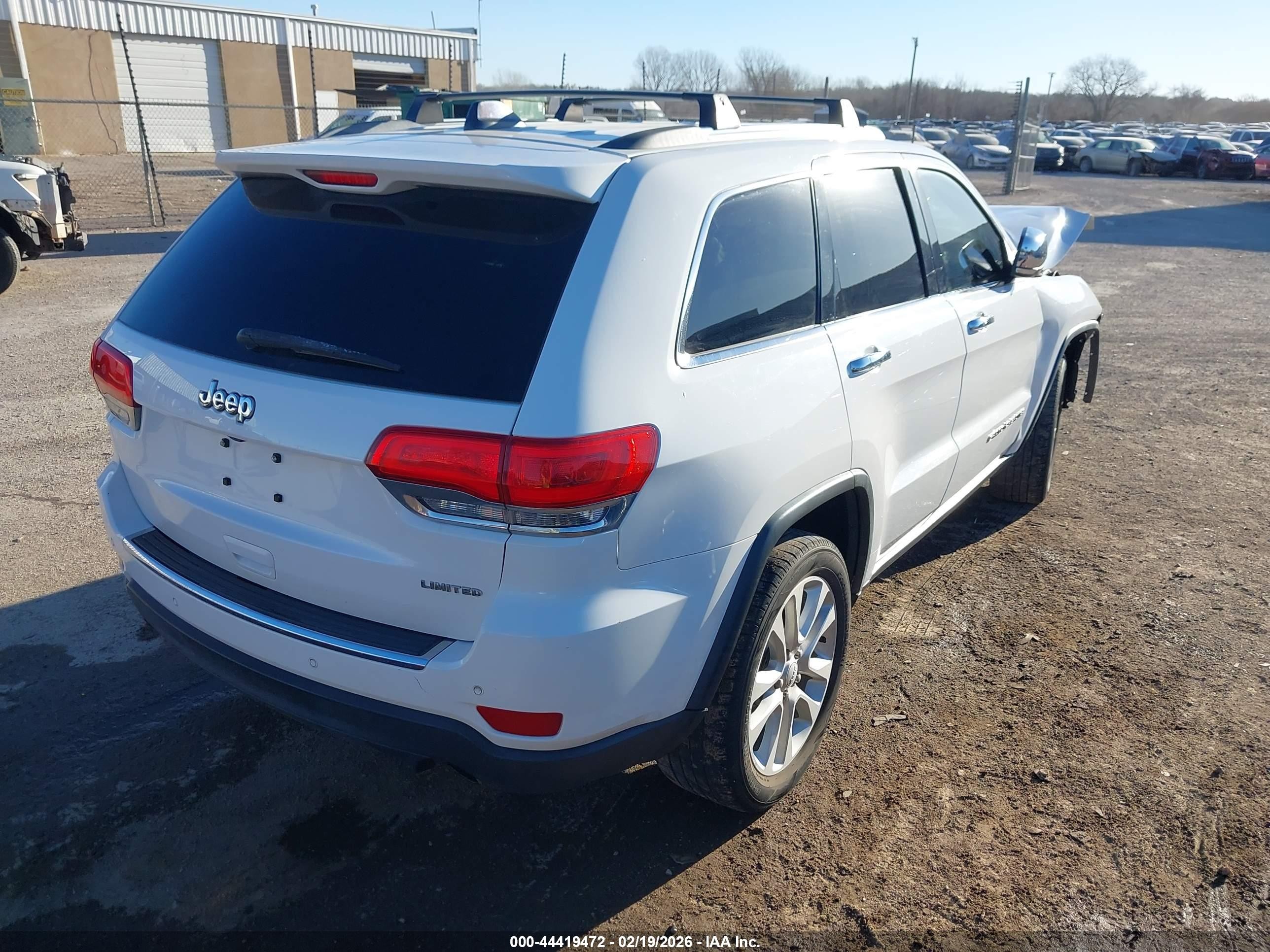 2017 Jeep Grand Cherokee Limited 4x2 White vin: 1C4RJEBG5HC756946