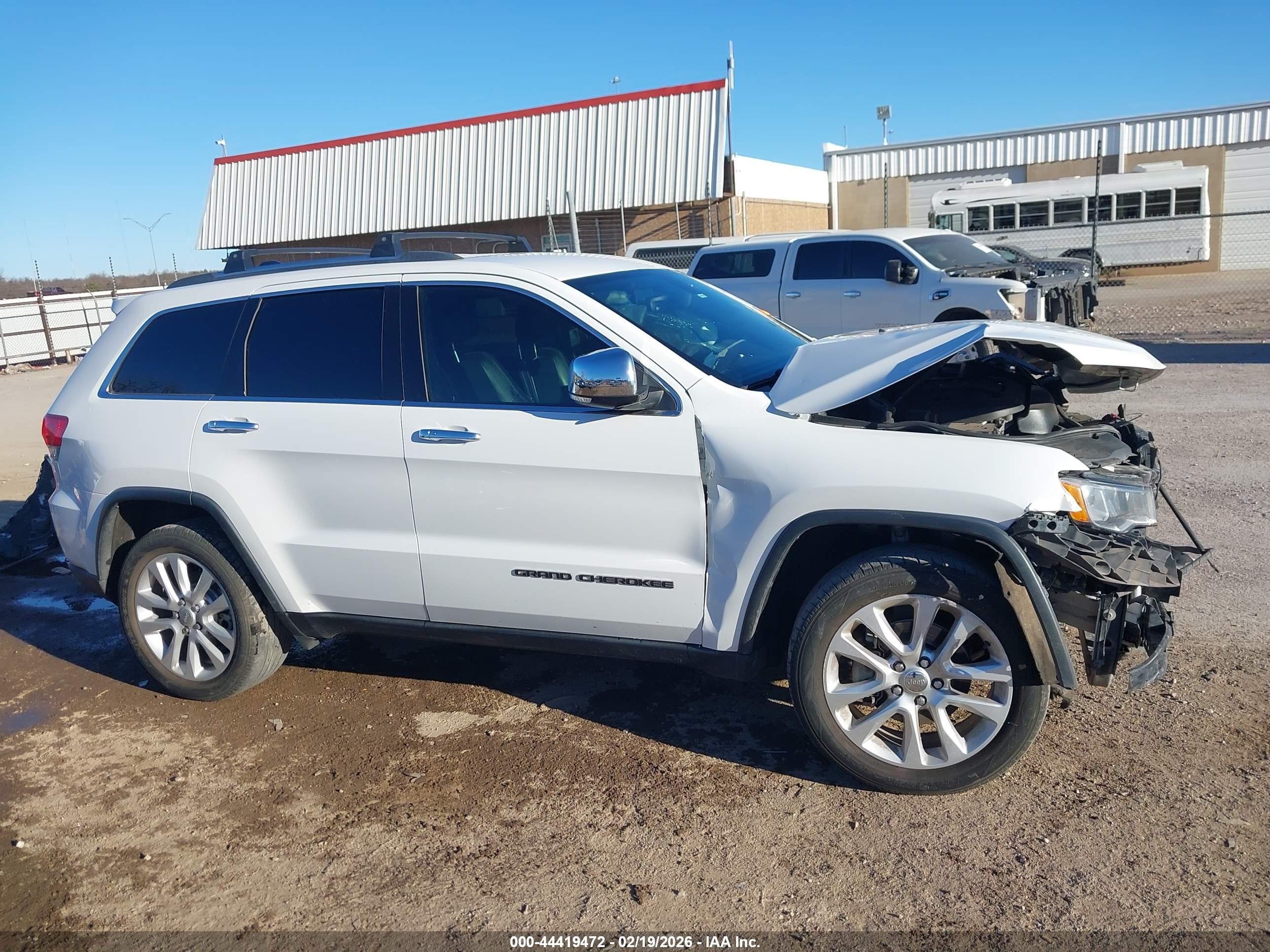 2017 Jeep Grand Cherokee Limited 4x2 White vin: 1C4RJEBG5HC756946