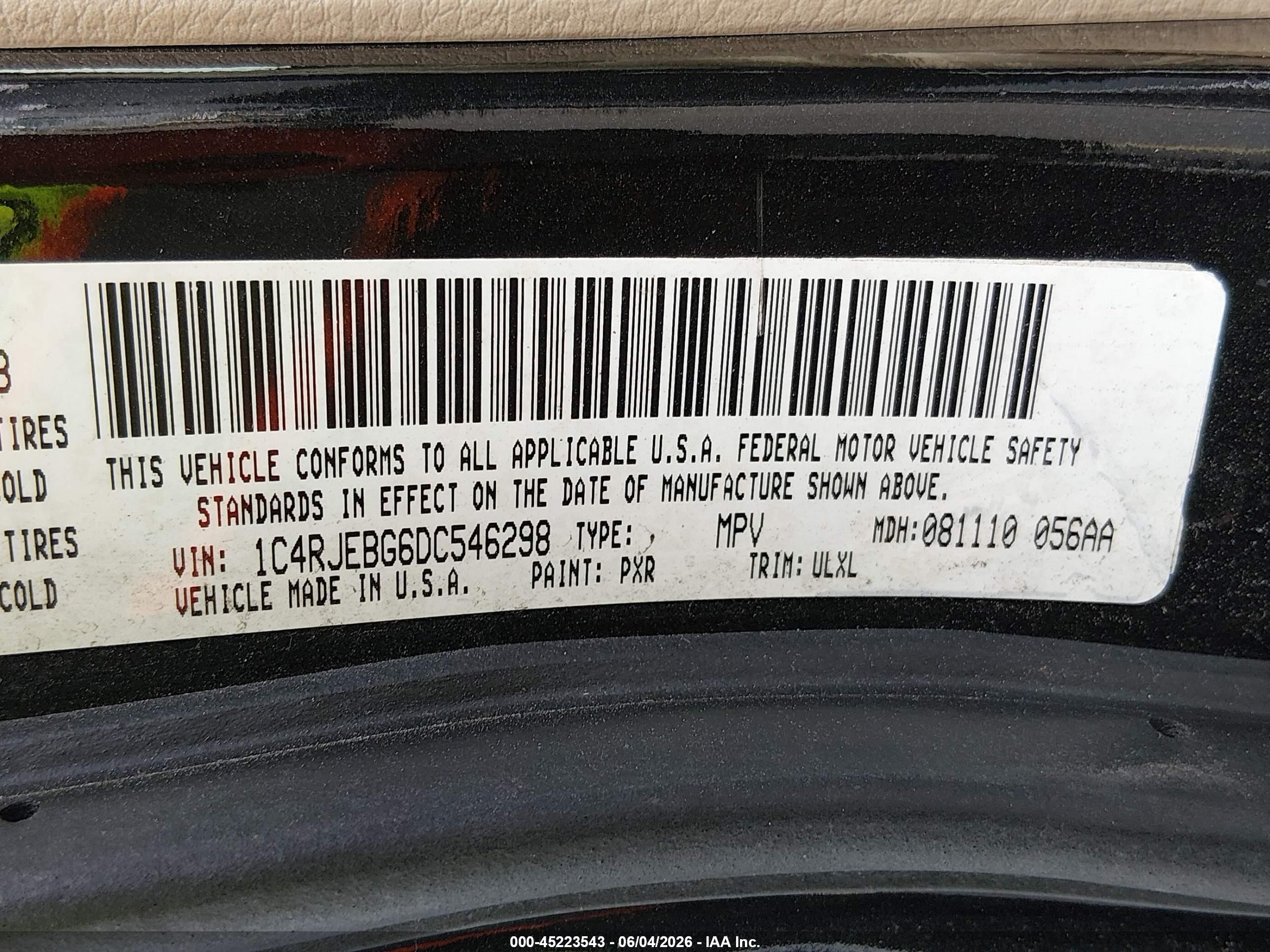 2013 Jeep Grand Cherokee Limited Black vin: 1C4RJEBG6DC546298