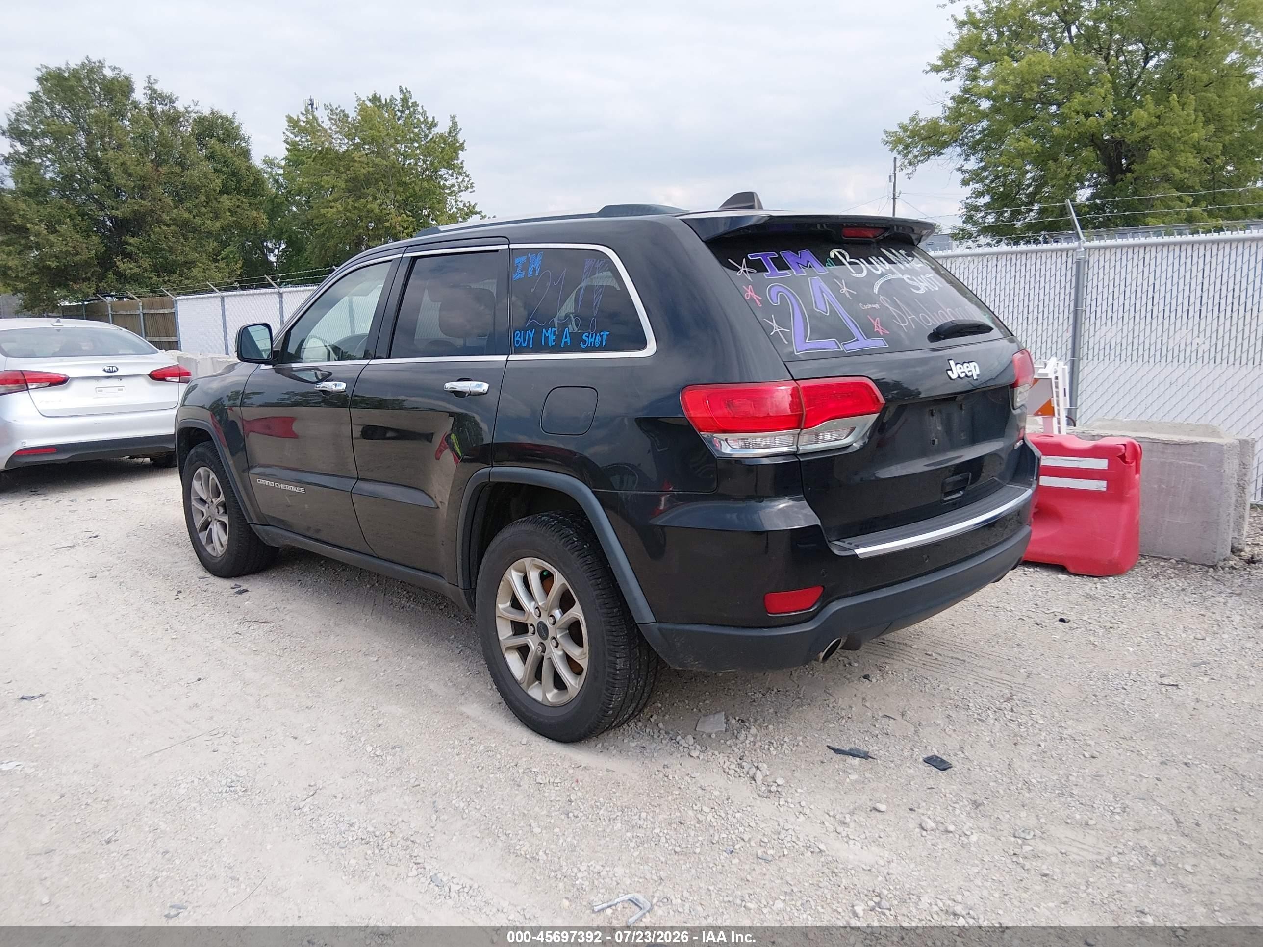 2014 Jeep Grand Cherokee Limited Black vin: 1C4RJEBG6EC180036