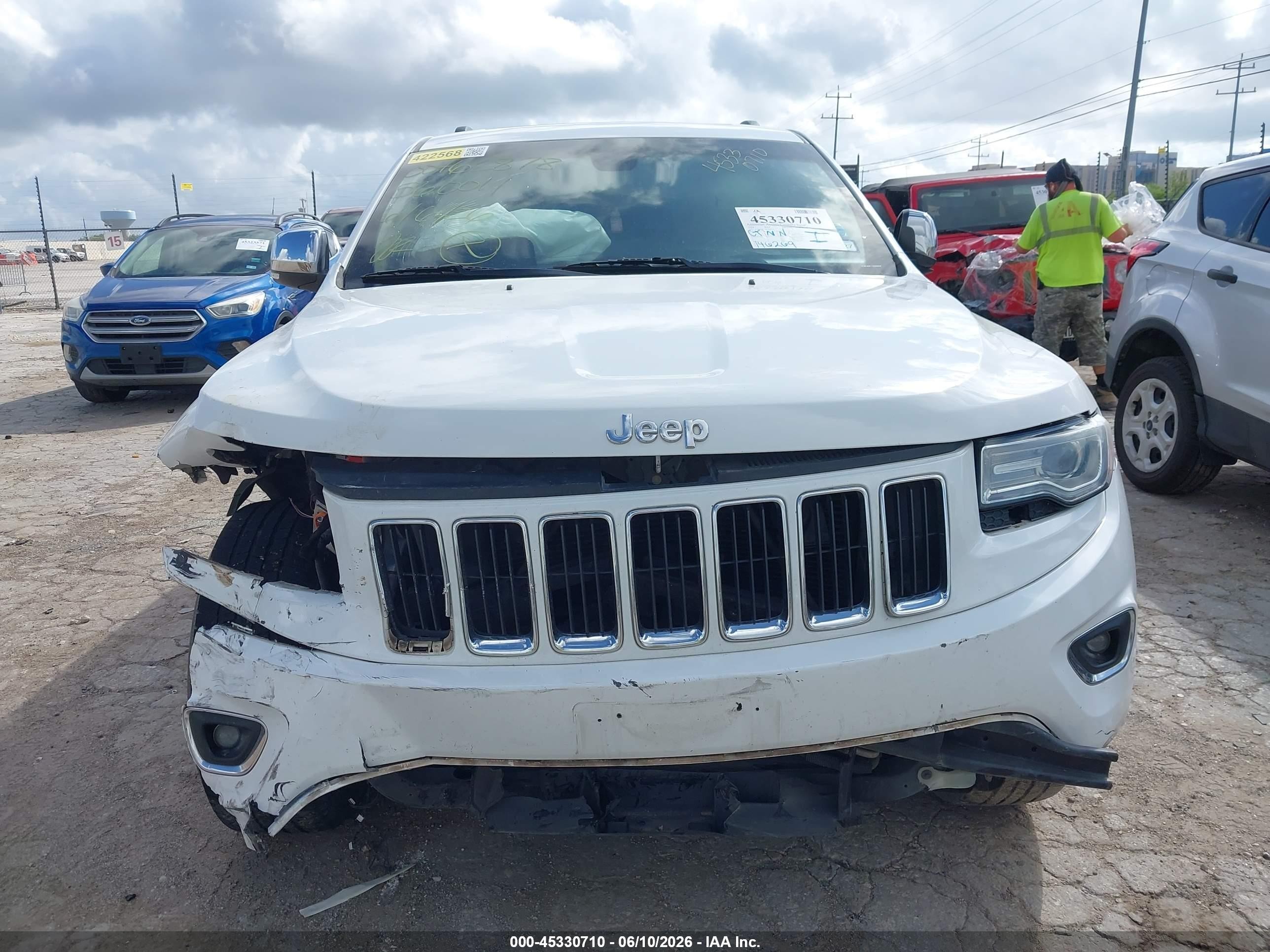 2014 Jeep Grand Cherokee Limited White vin: 1C4RJEBG6EC560011